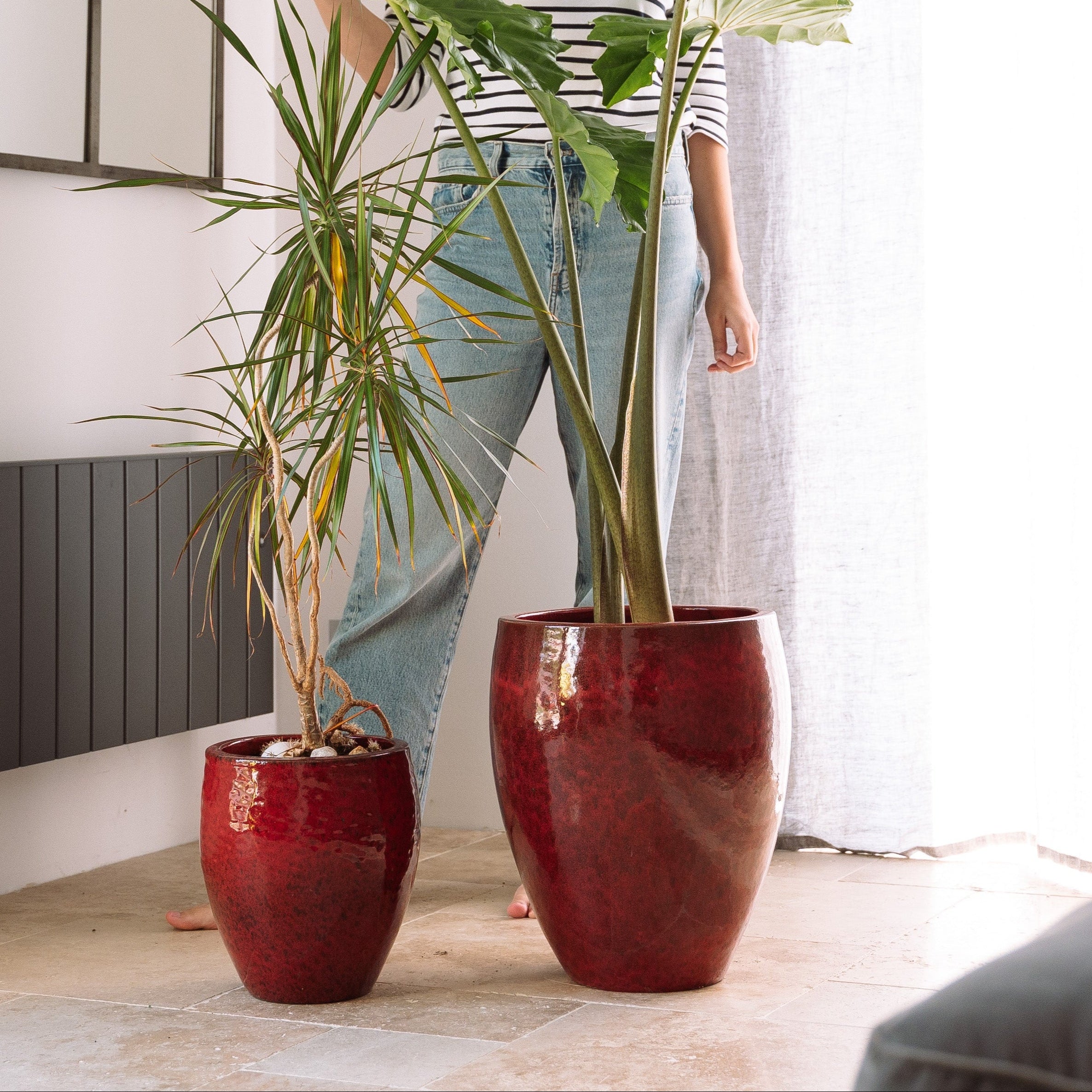 Keramický kvetináč Poseidon – Tropická červená