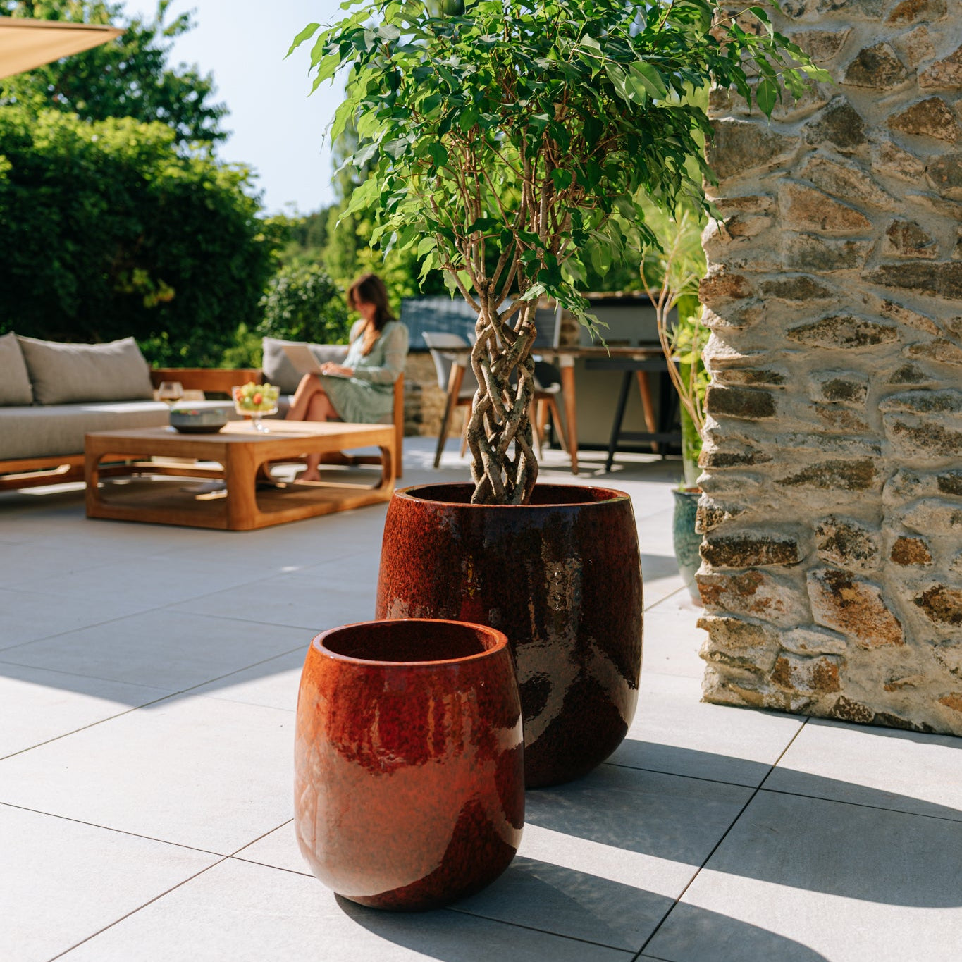 Keramický kvetináč Socrate – Tropická oranžová