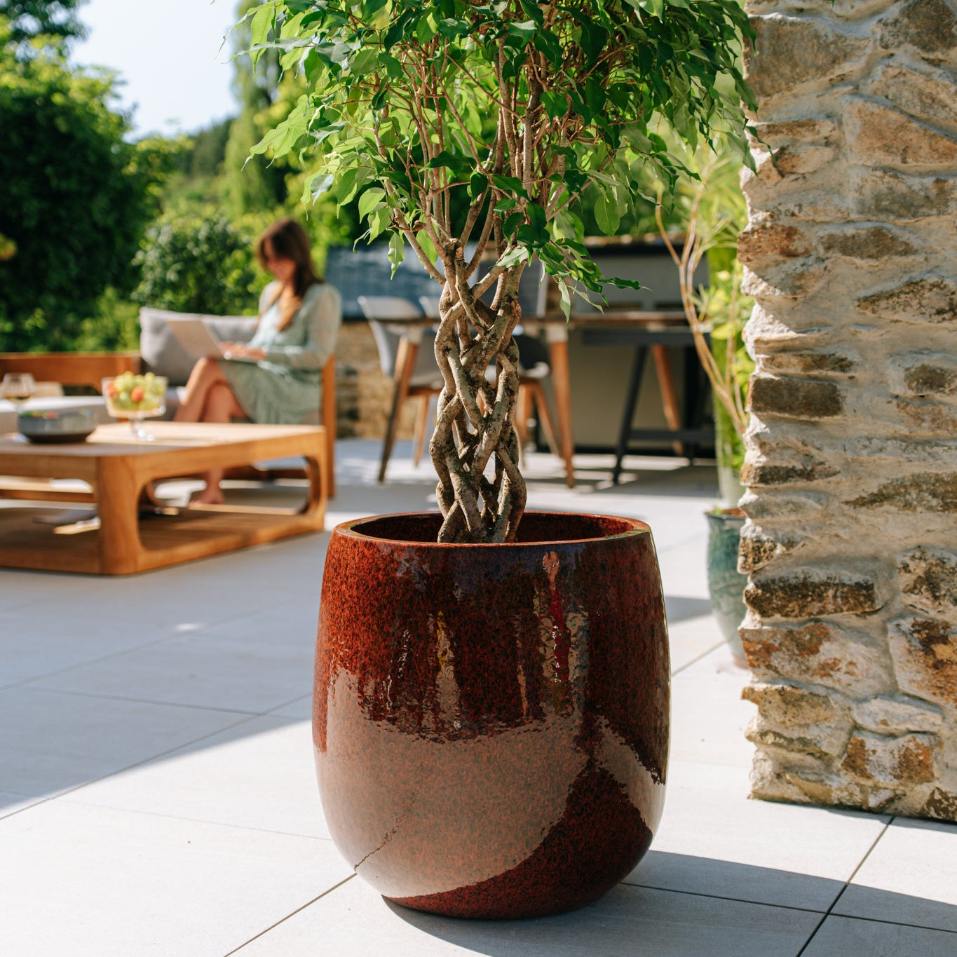 Keramický kvetináč Socrate – Tropická oranžová