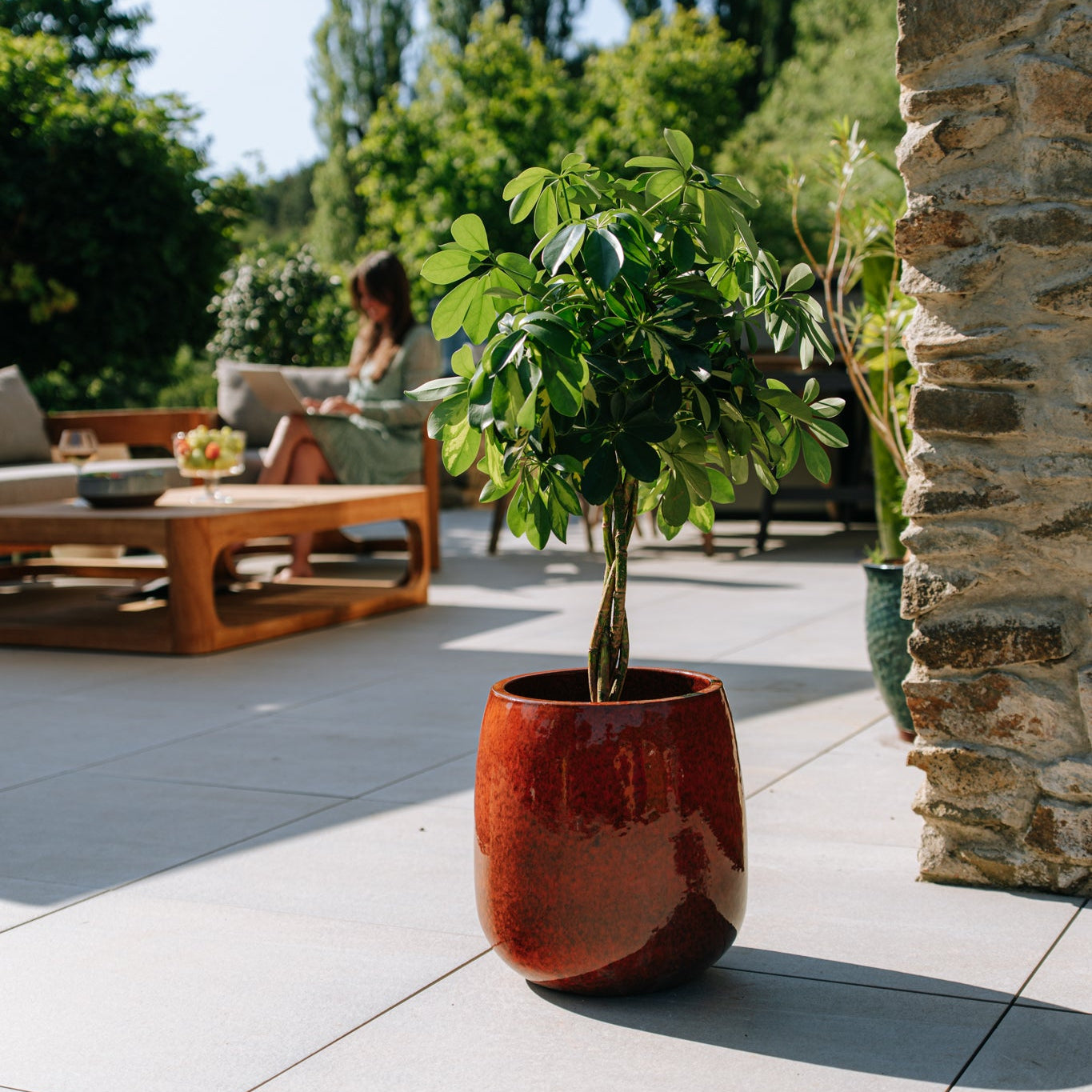 Keramický kvetináč Socrate – Tropická oranžová