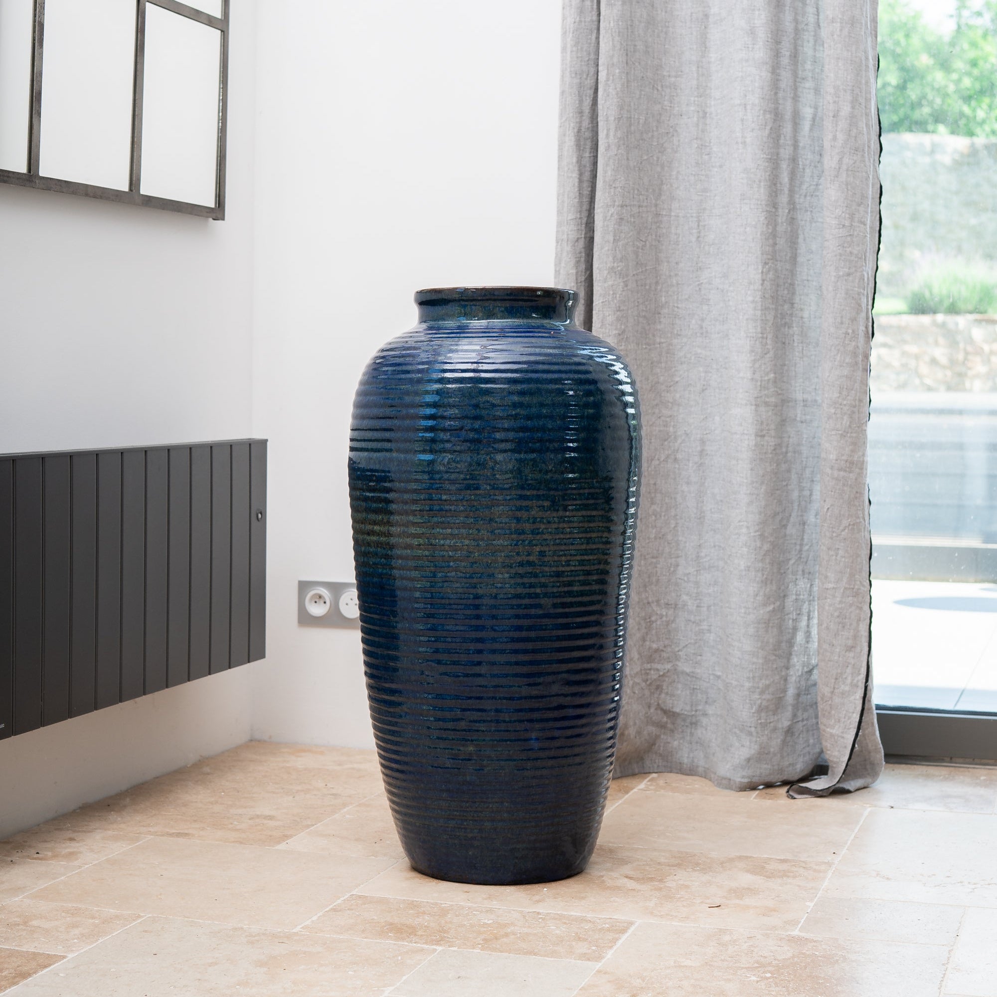 Mrazuvzorný Keramicky kvetináč Archimede - Morsky modrá