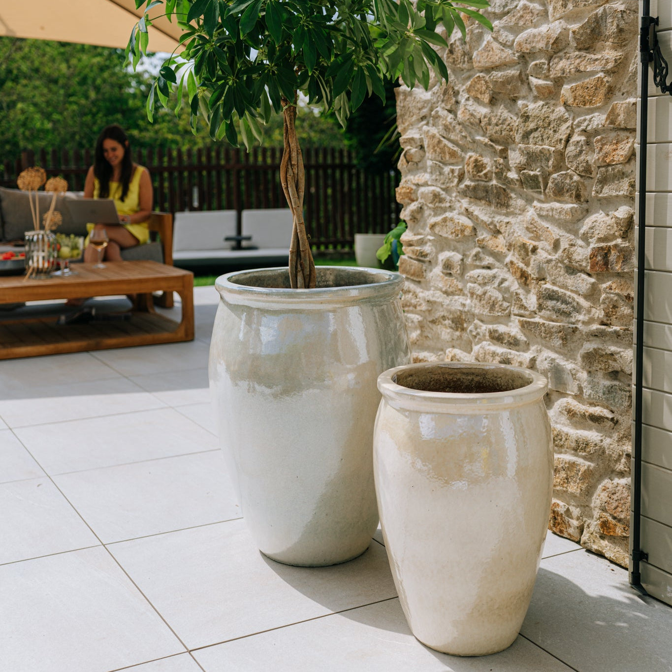 Keramický kvetináč BACCHUS – Perlová