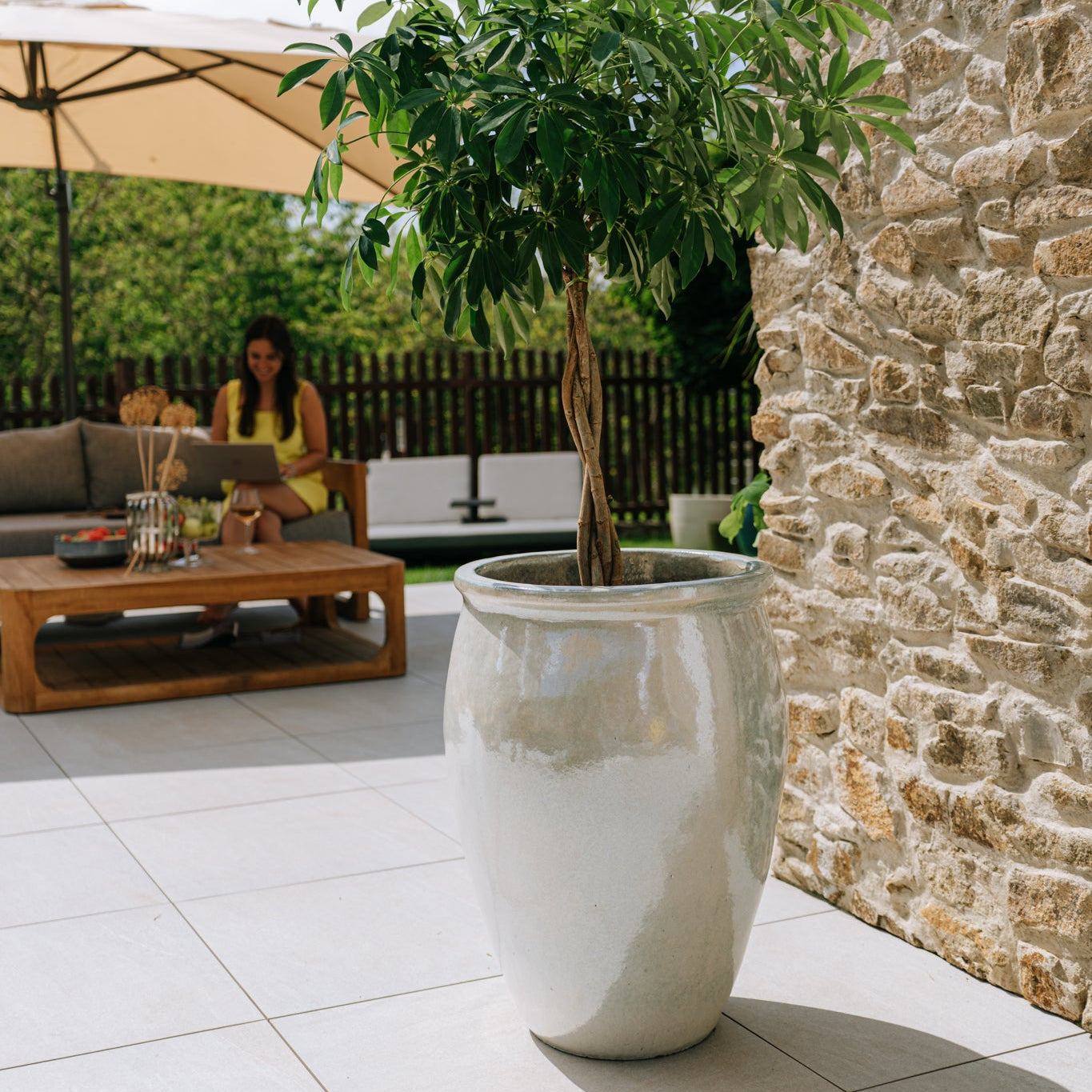 Keramický kvetináč BACCHUS – Perlová