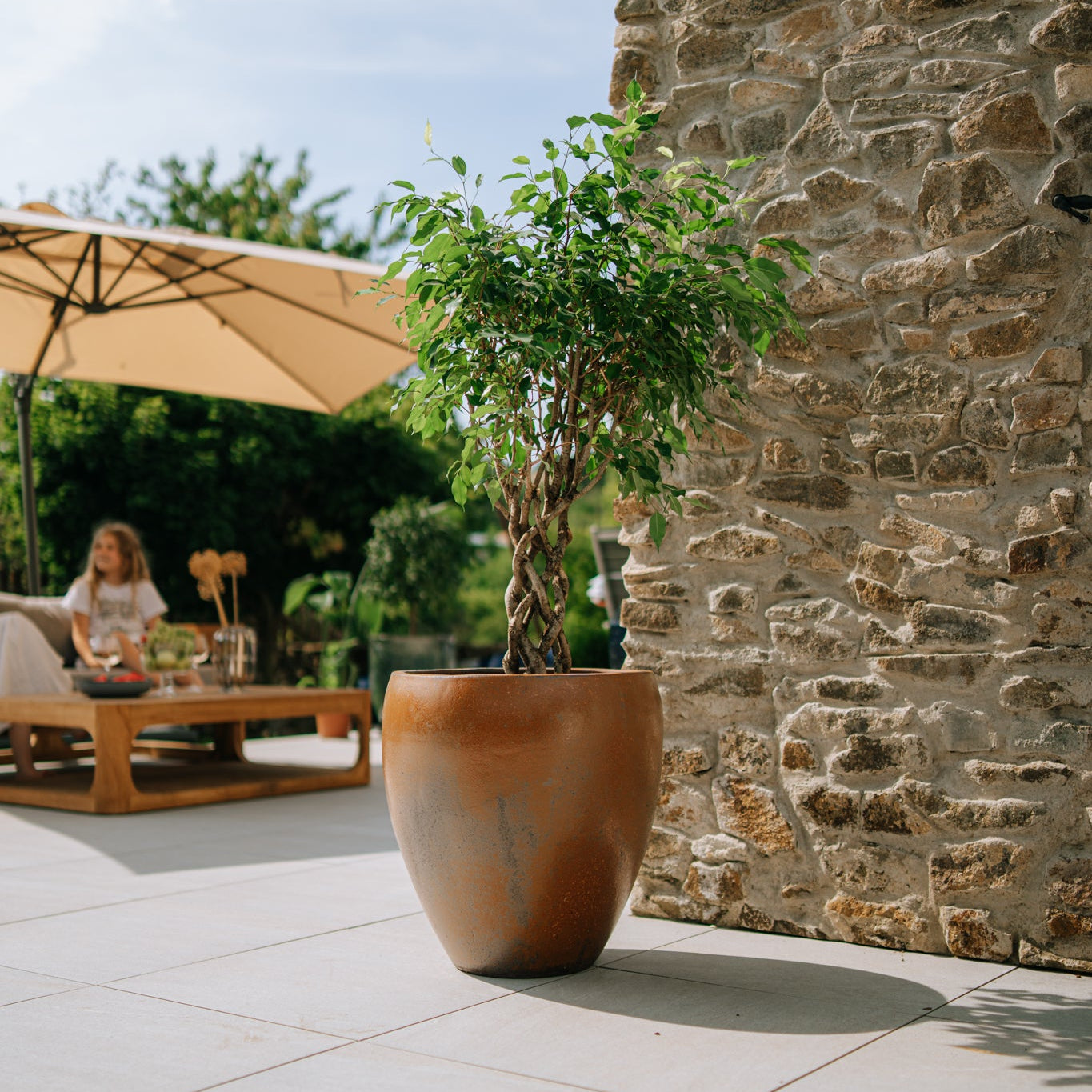 Keramický kvetináč LAFONTAINE - Antická hrdza