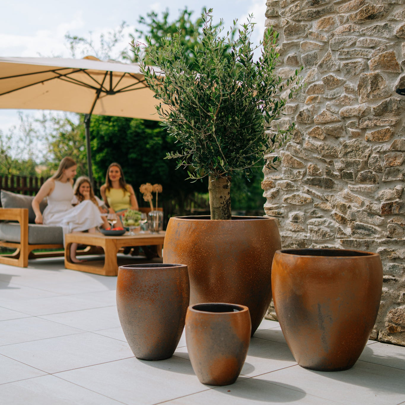 Keramický kvetináč LAFONTAINE - Antická hrdza