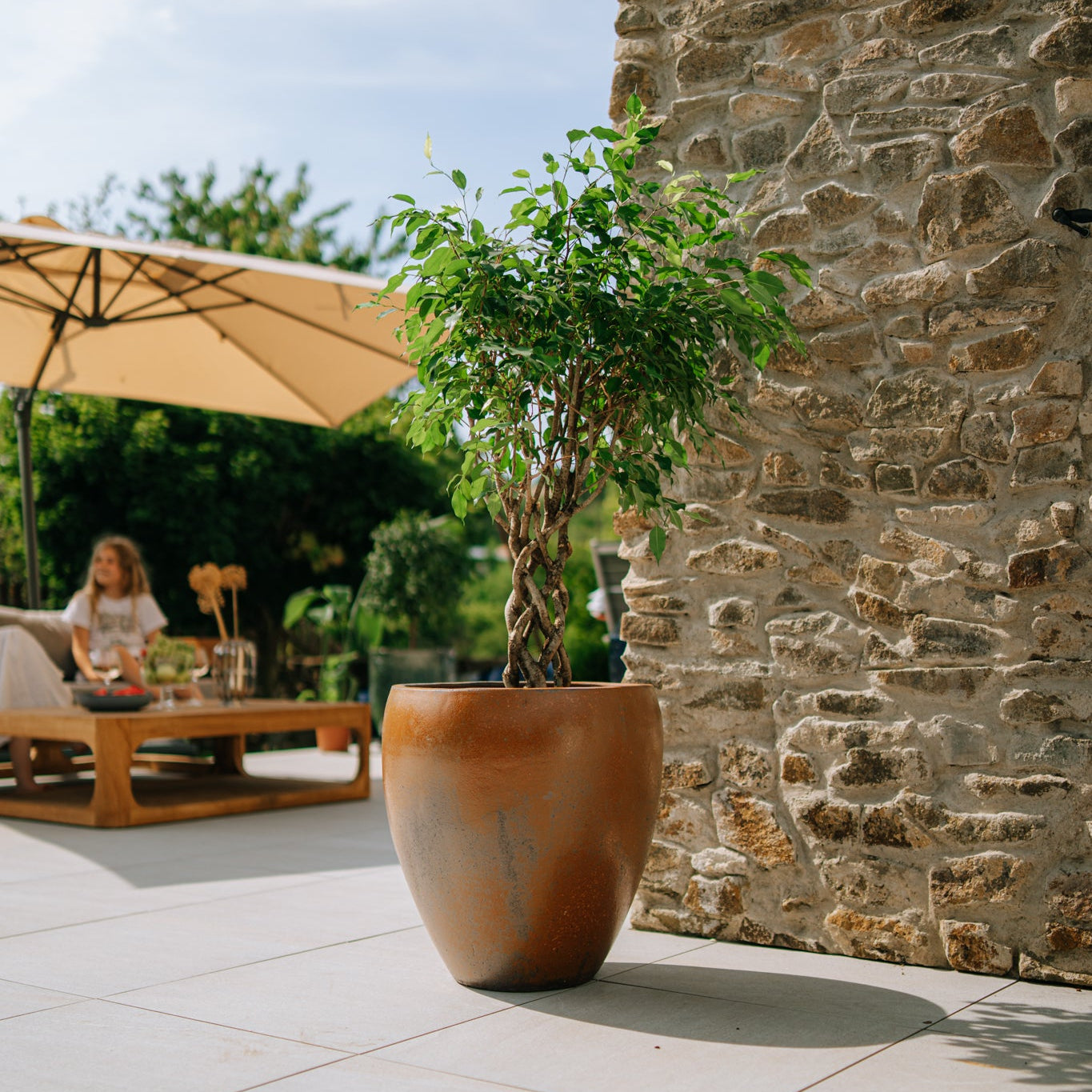 Keramický kvetináč LAFONTAINE - Antická hrdza