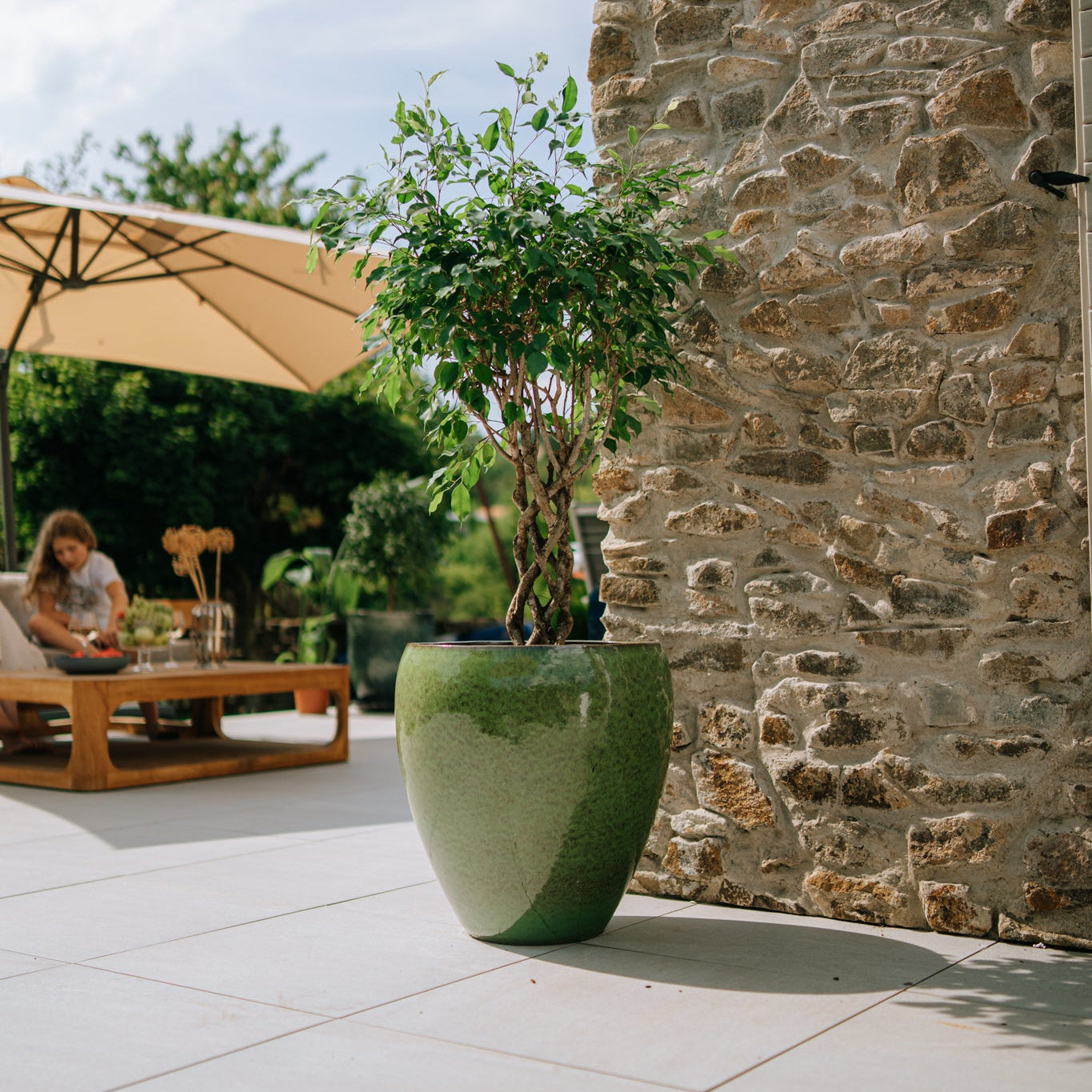 Keramický kvetináč LAFONTAINE - Tropická zelená