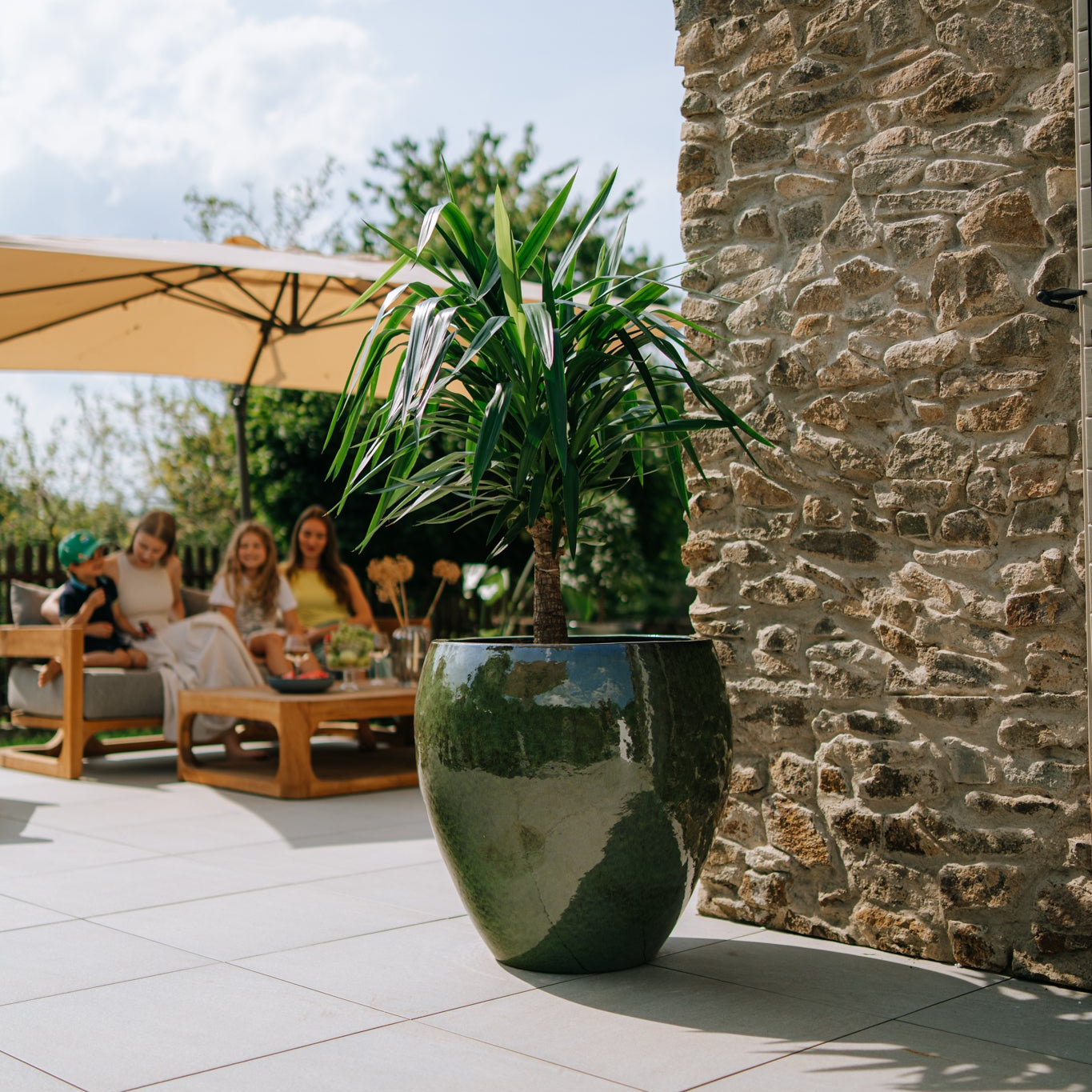 Keramický kvetináč LAFONTAINE - Tropická zelená