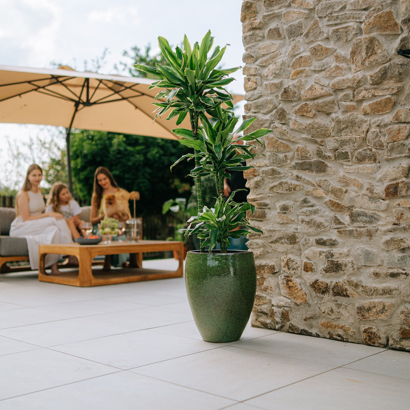 Keramický kvetináč LAFONTAINE - Tropická zelená