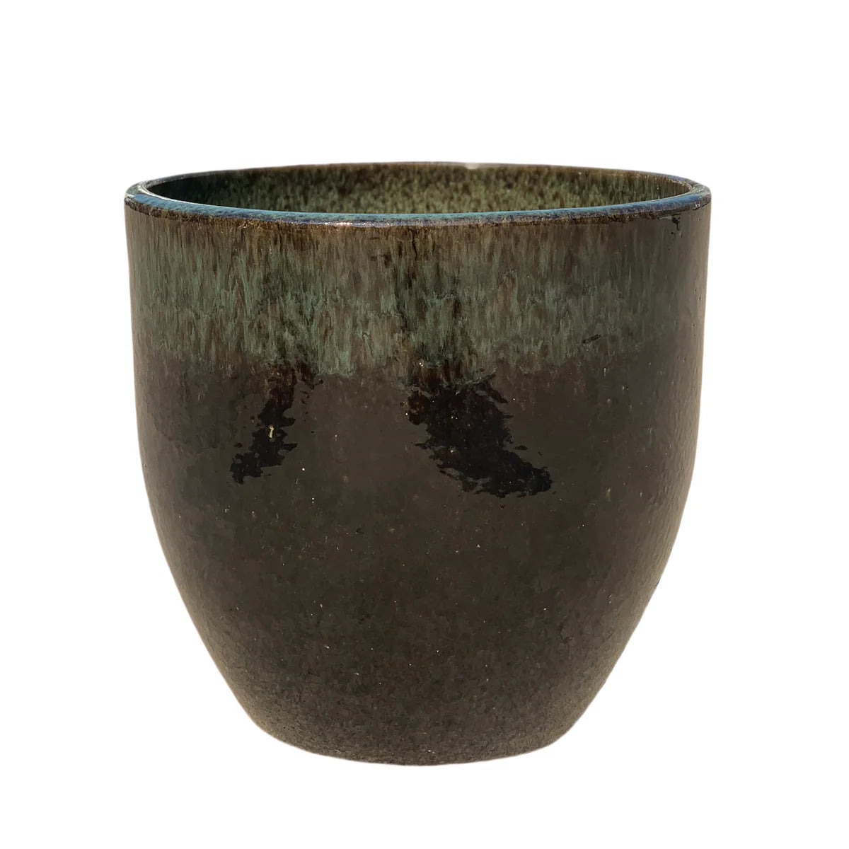 Keramický kvetináč LANCELOT - Čierno-zelený