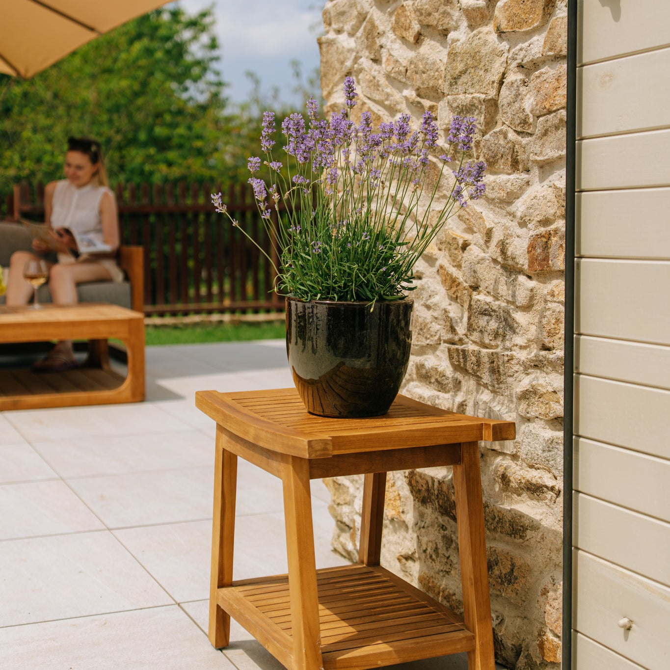 Keramický kvetináč LANCELOT - Čierna