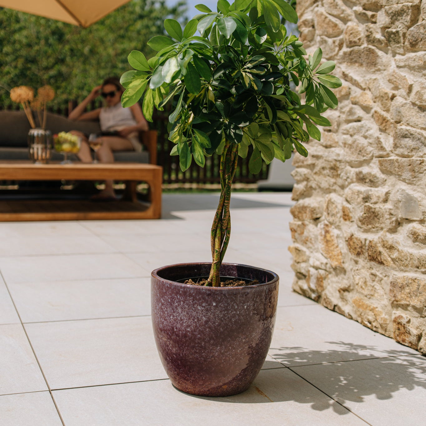 Keramický kvetináč LANCELOT - Fialový