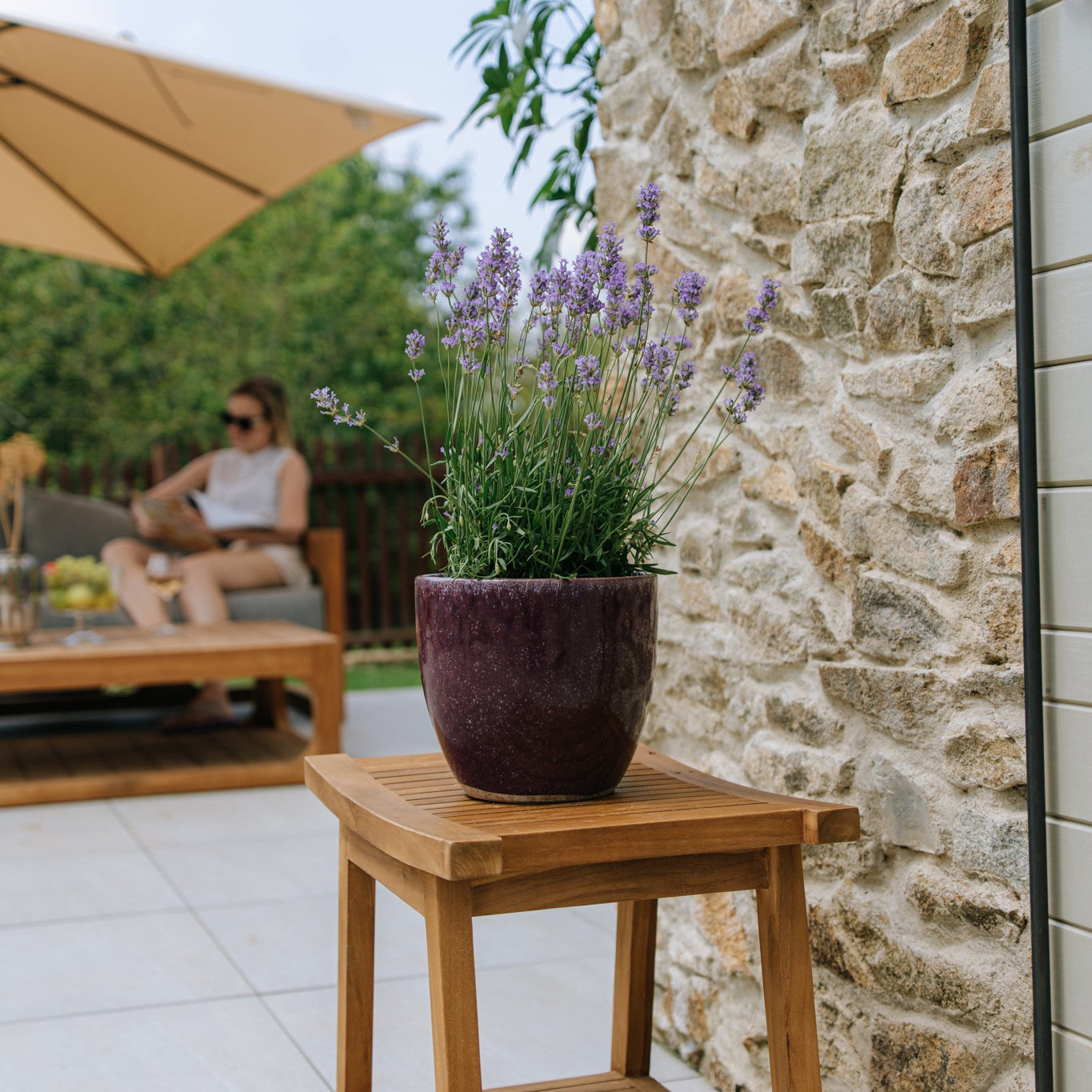 Keramický kvetináč LANCELOT - Fialový