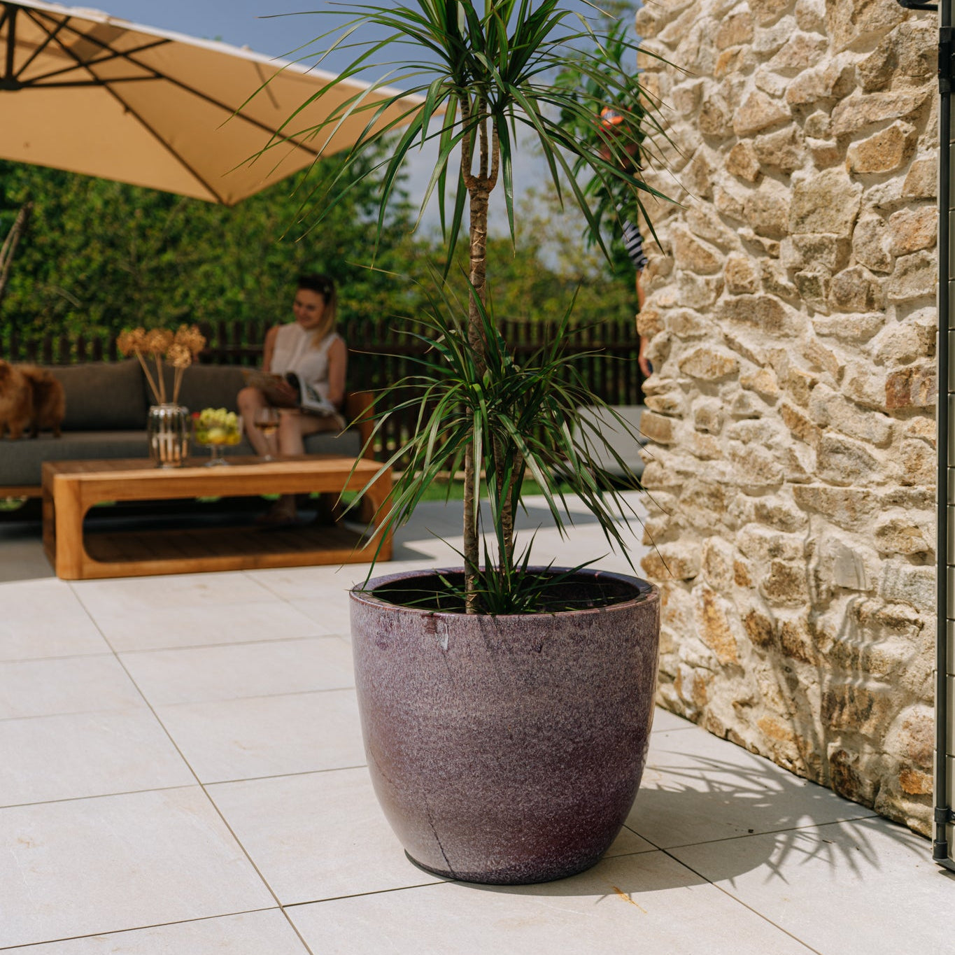 Keramický kvetináč LANCELOT - Fialový