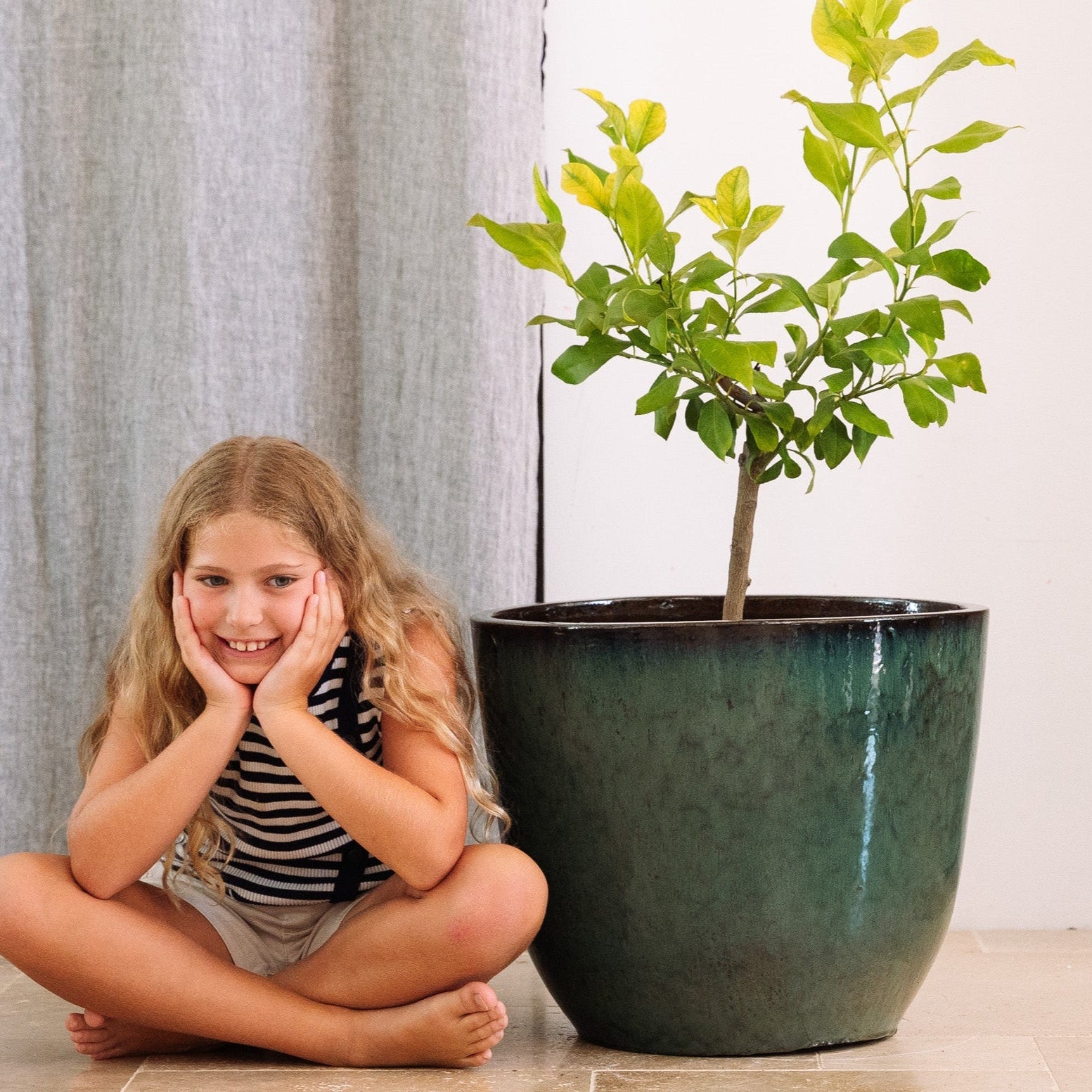 Keramický kvetináč LANCELOT - Nefritová