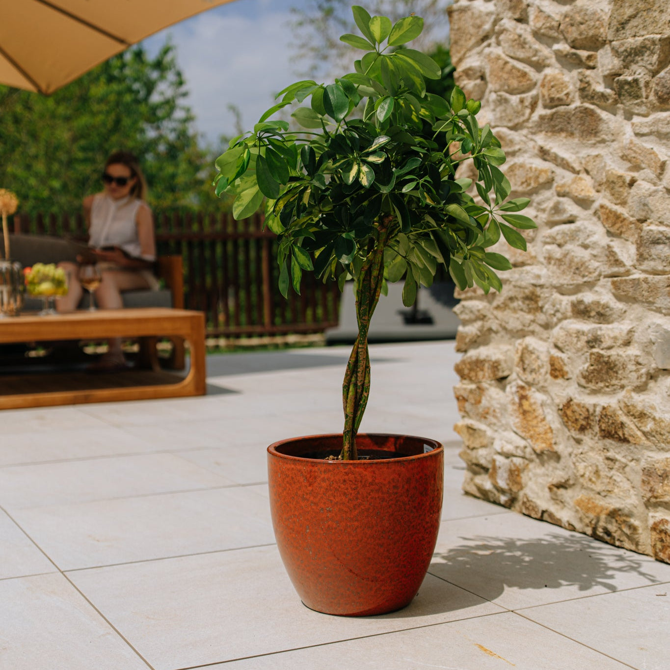 Keramický kvetináč LANCELOT - Jesenná oranžová