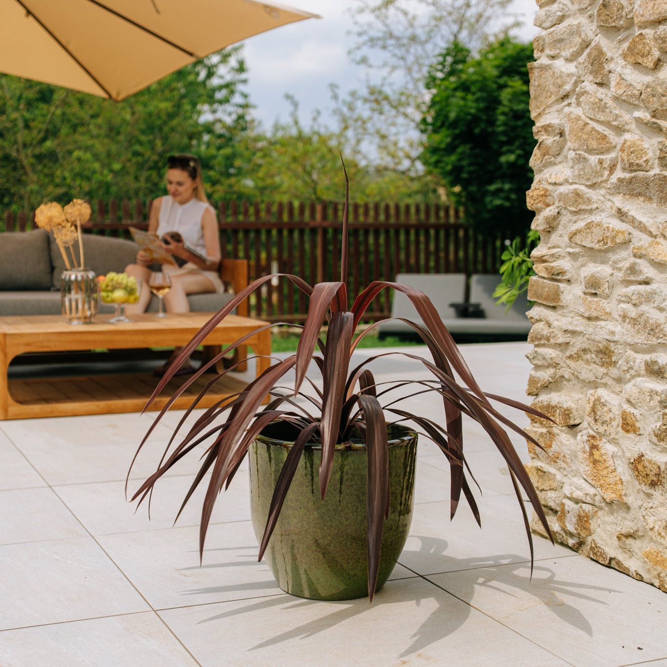 Keramický kvetináč LANCELOT - Tropická zelená