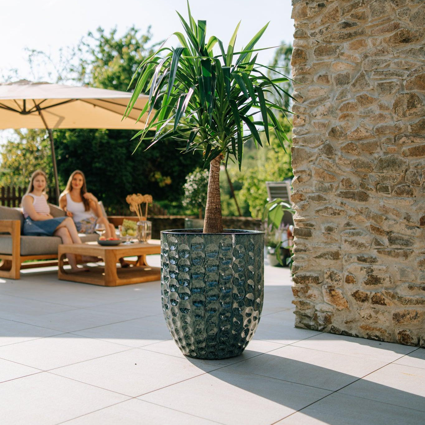 Keramický kvetináč MEROVEE - Ľadovo modrá.