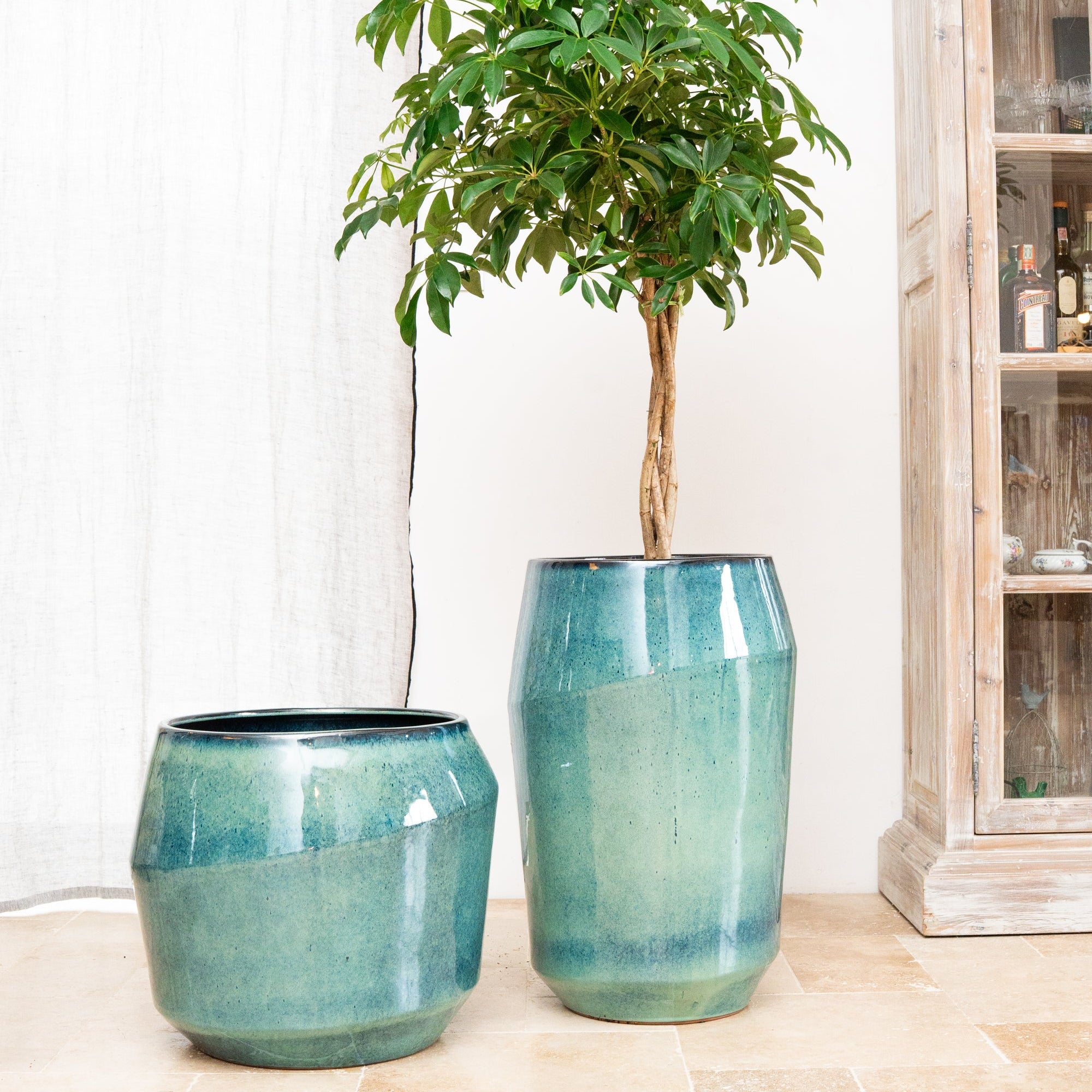 Keramický kvetináč Monaco – Svetlomodrá