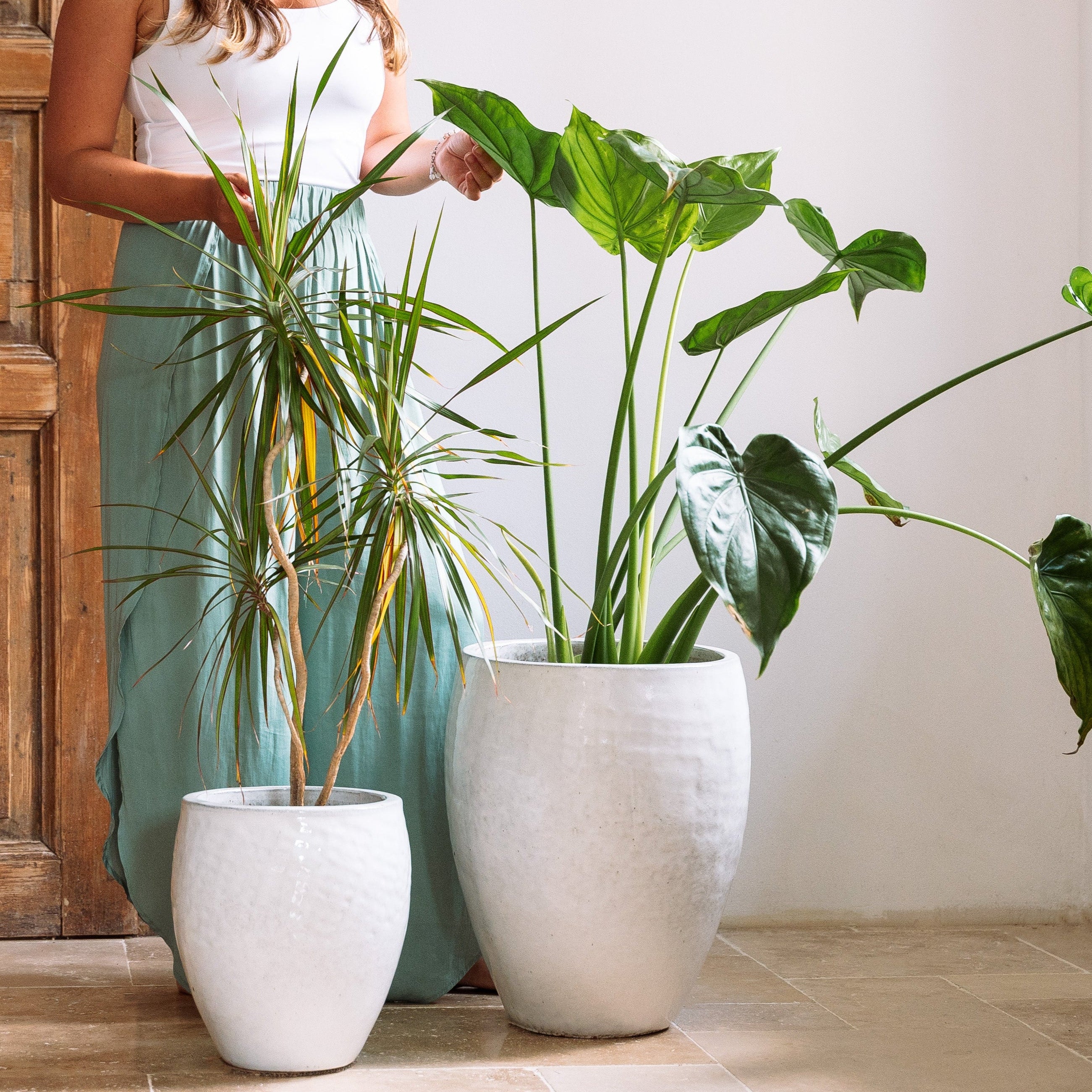 Keramický kvetináč Poseidon – Biela