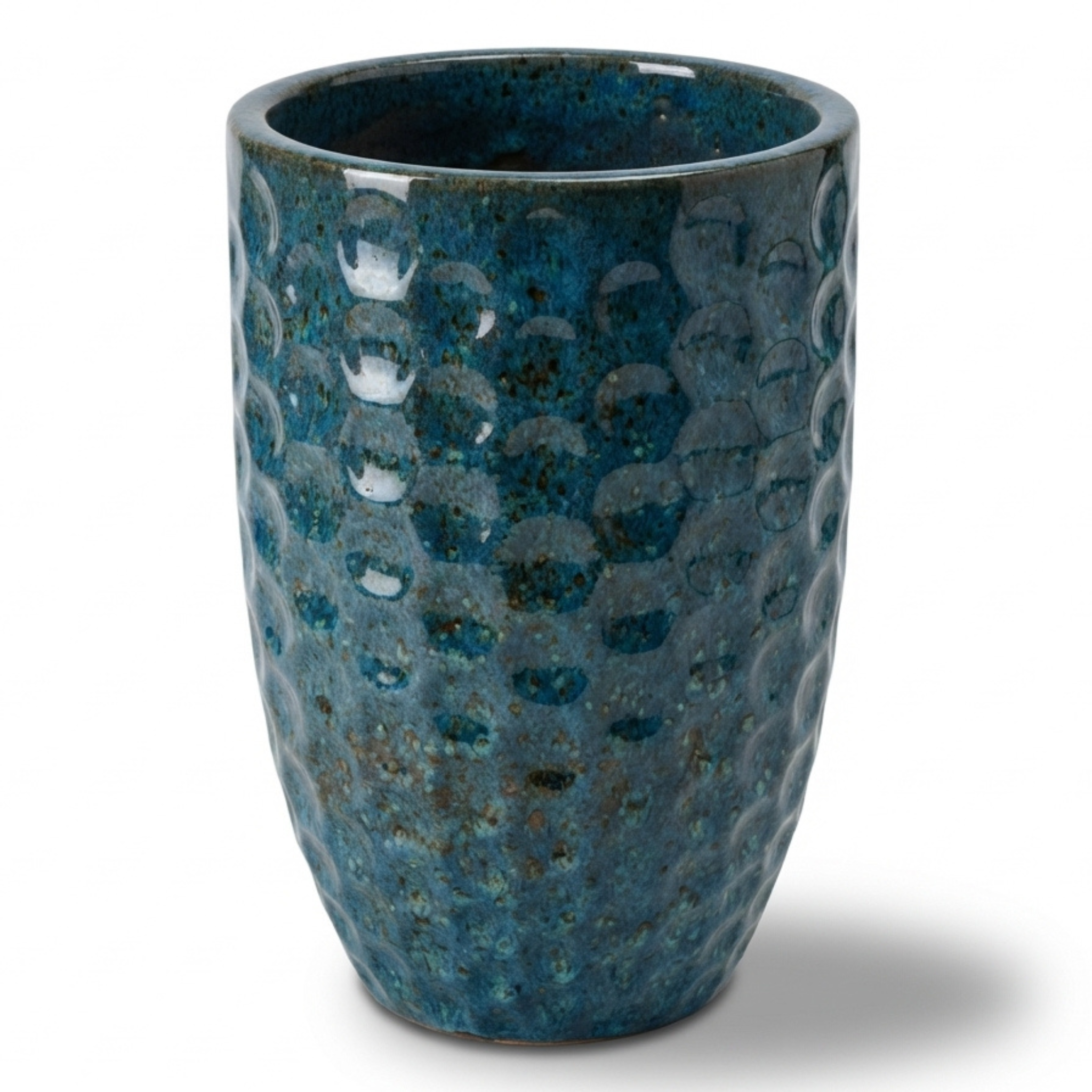 Keramický kvetináč MEROVEE oceľovo modrá – Provencelia, ručne vyrábaný, mrazuvzdorný