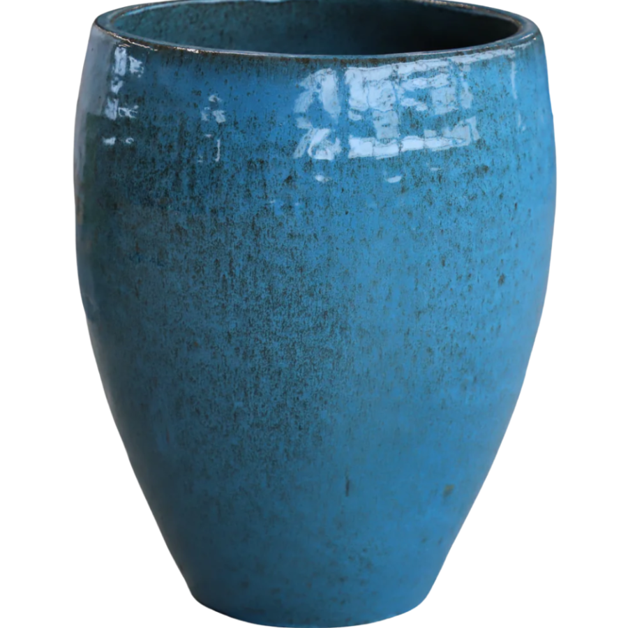 Keramický kvetináč Poseidon – Oceľovo modrý