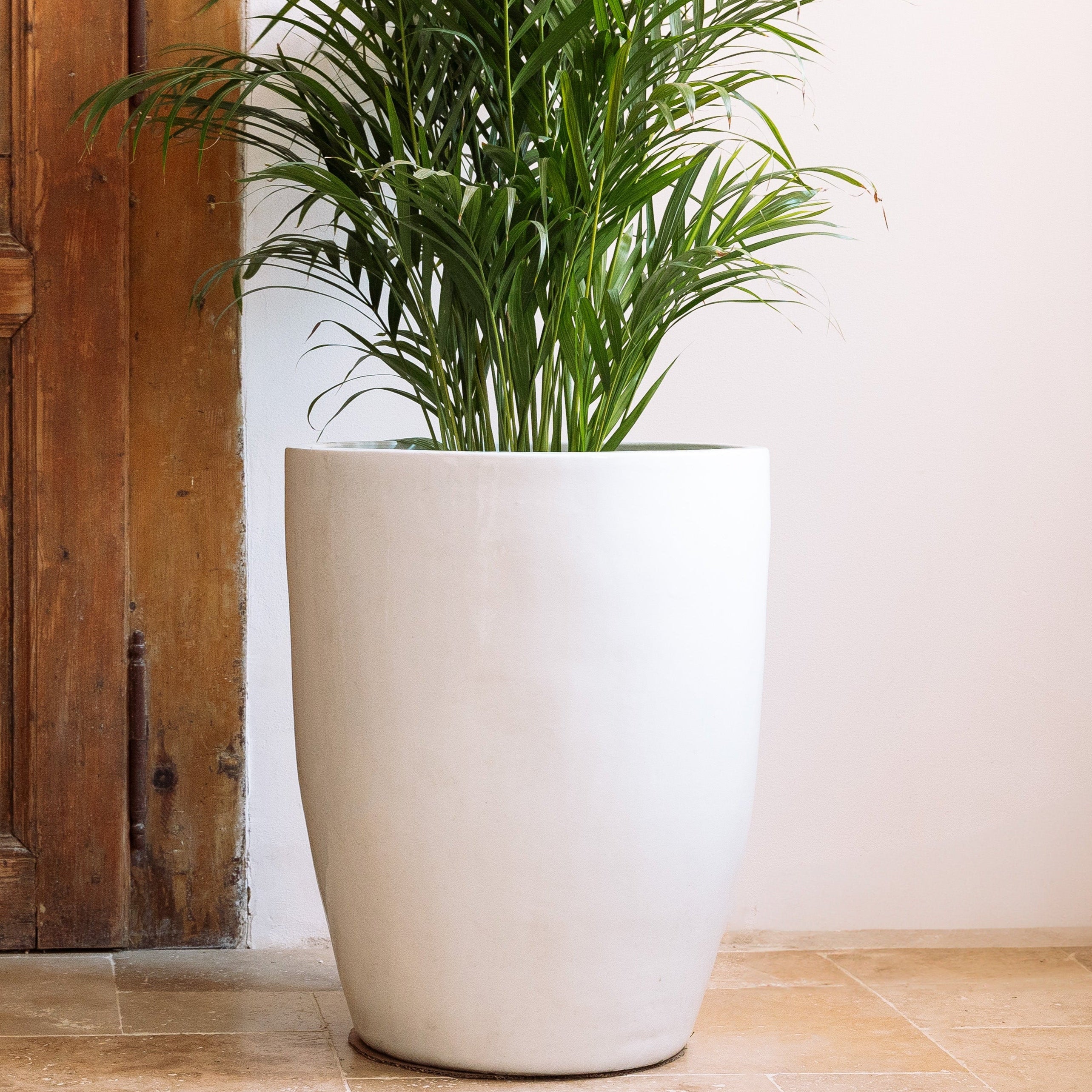 Vysoký keramický kvetináč Platon – Biely