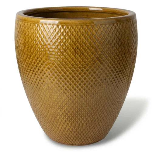 Keramický květináč SIGNAC Medová – Provencelia, ručně vyráběný, mrazuvzdorný