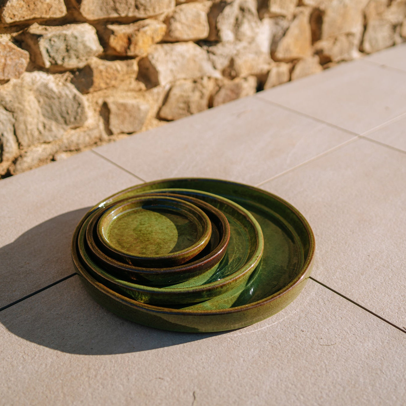 Podmiska pod kvetináč - Olivovo zelená