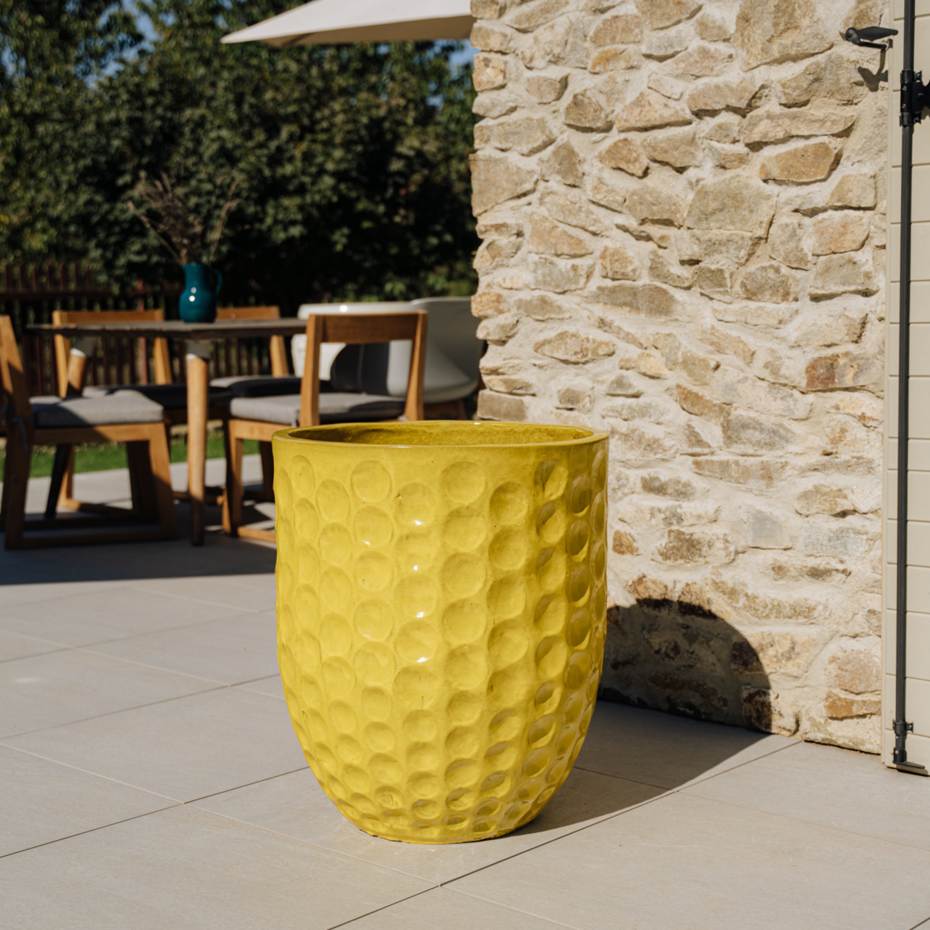 Keramický kvetináč MEROVEE - Žltá - XXL (55 cm x 65 cm)