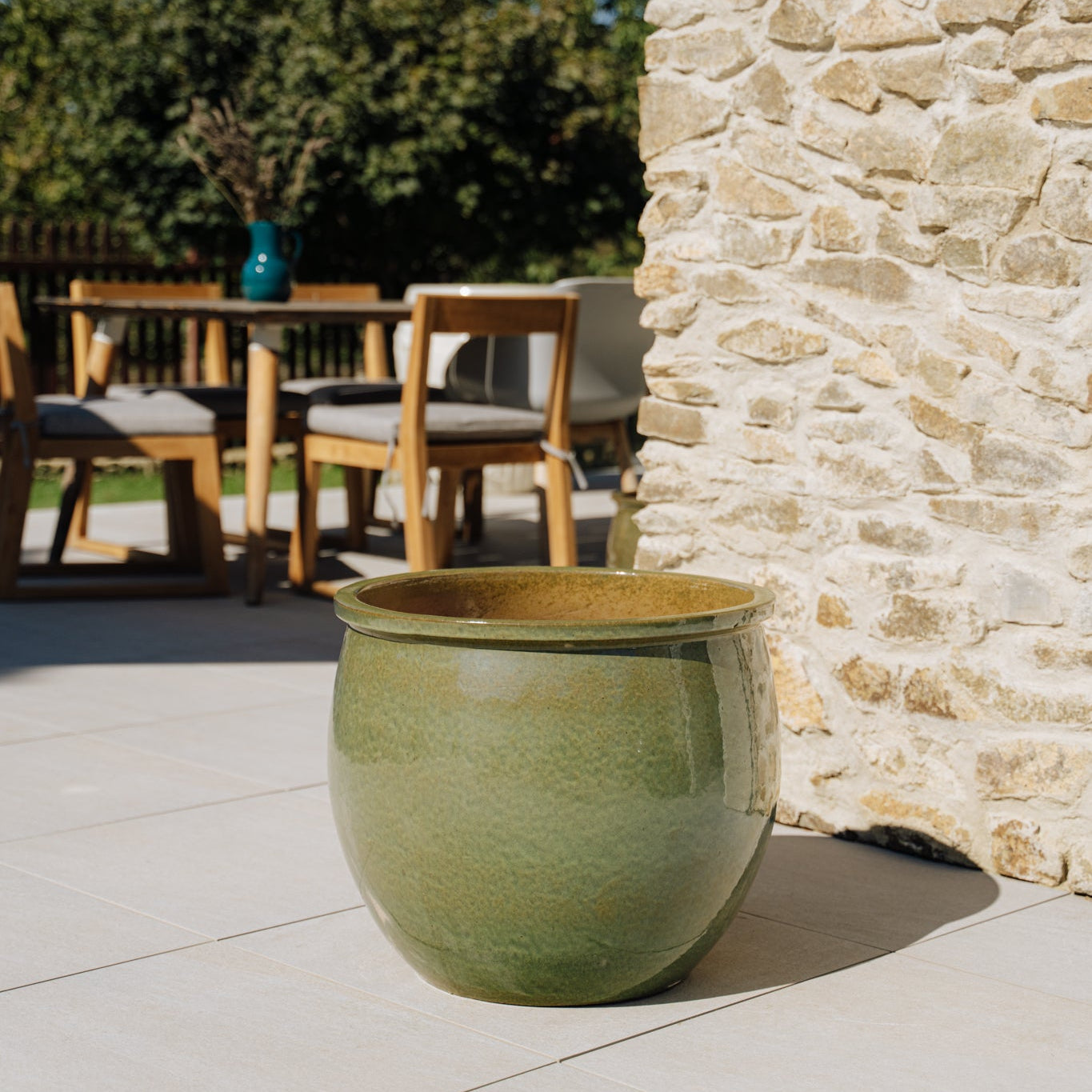 Keramický květináč Newton - Olivově zelená - Provencelia.cz
