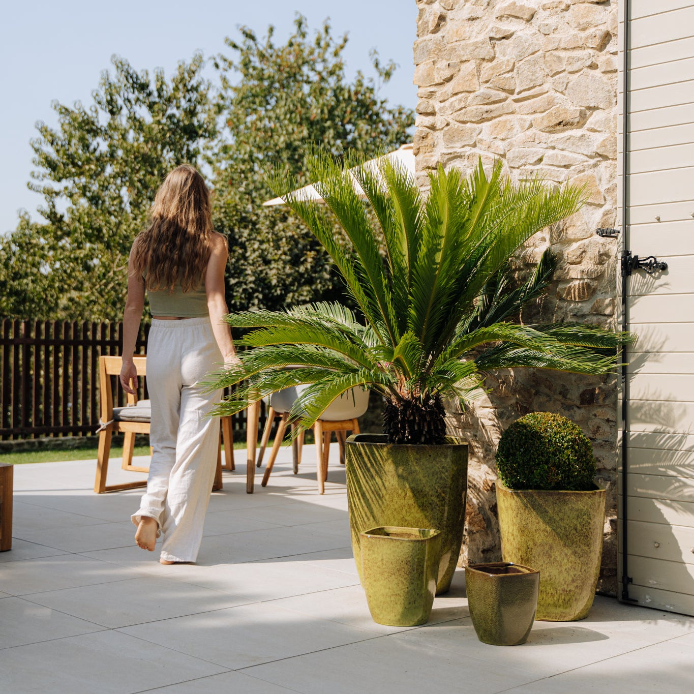 Keramický květináč VAUBAN - Podzimní zelená - Provencelia.cz