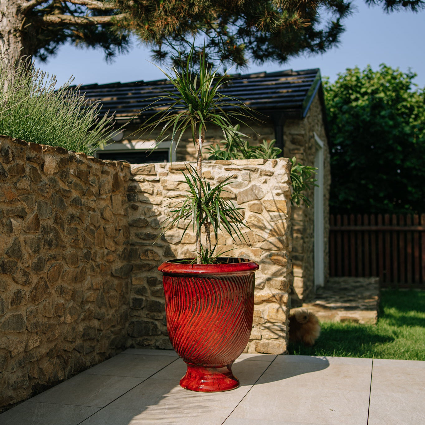 Keramický kvetináč Morgane - Tehlovo červený