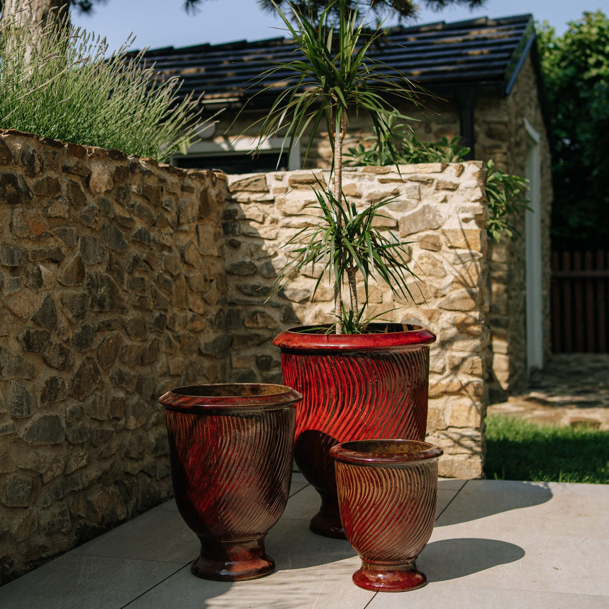 Keramický kvetináč Morgane - Tehlovo červený