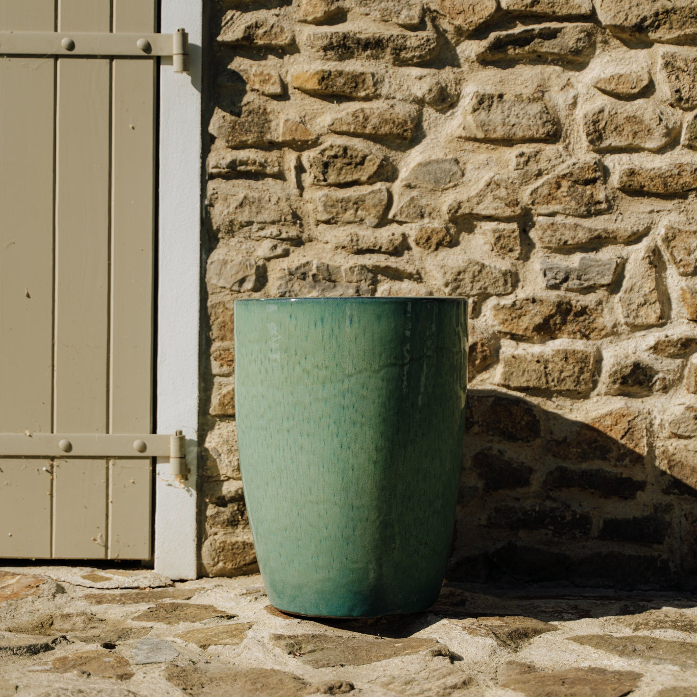 Vysoký keramický kvetináč Platon – Tyrkysový