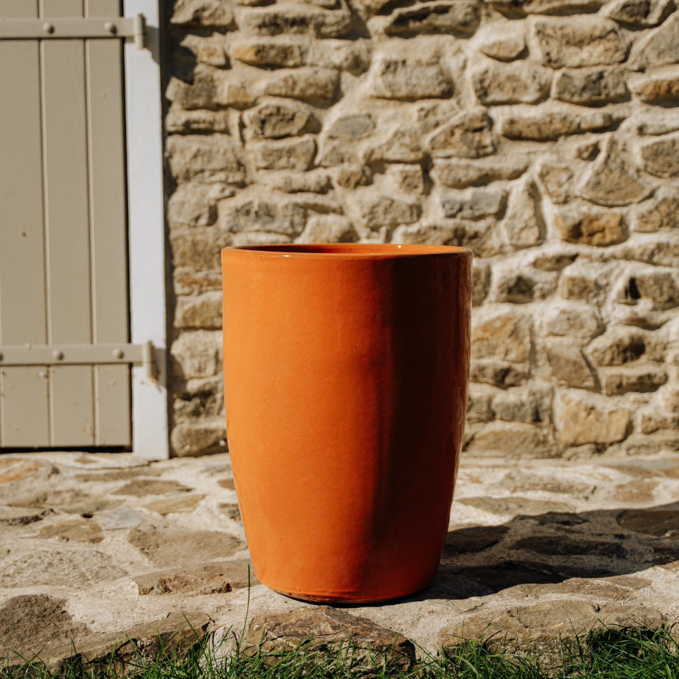 Vysoký keramický kvetináč Platon – Oranžový