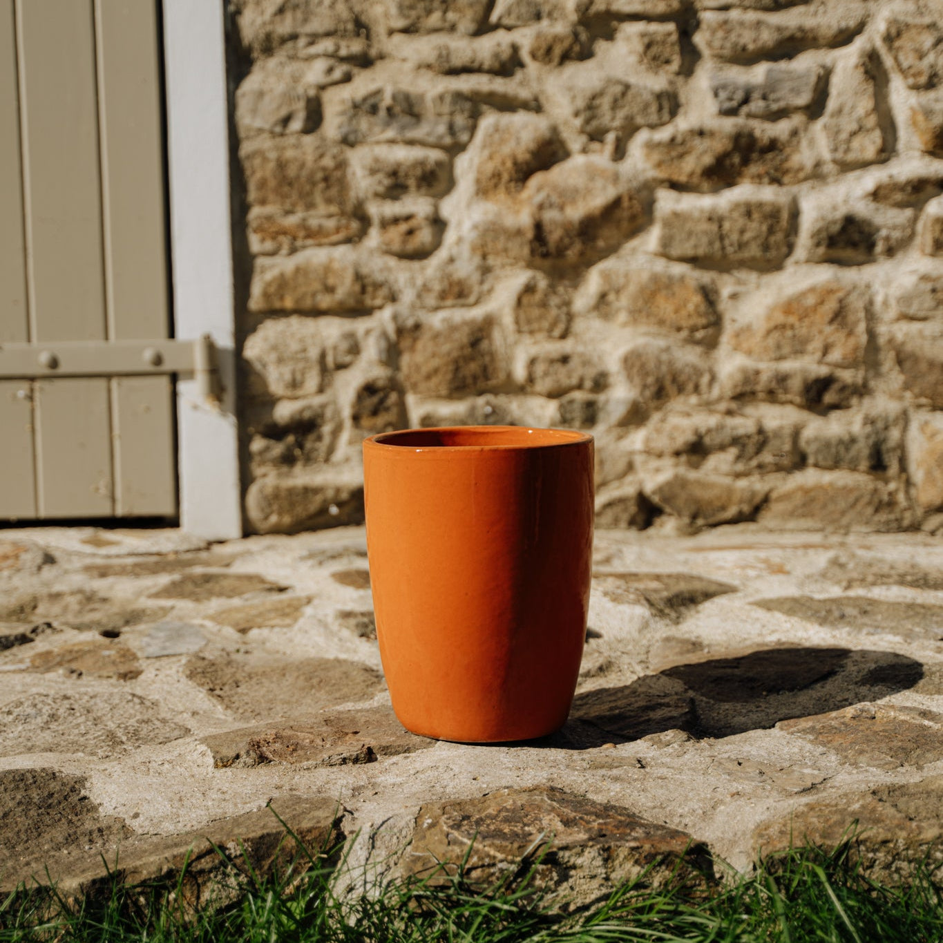 Vysoký keramický kvetináč Platon – Oranžový