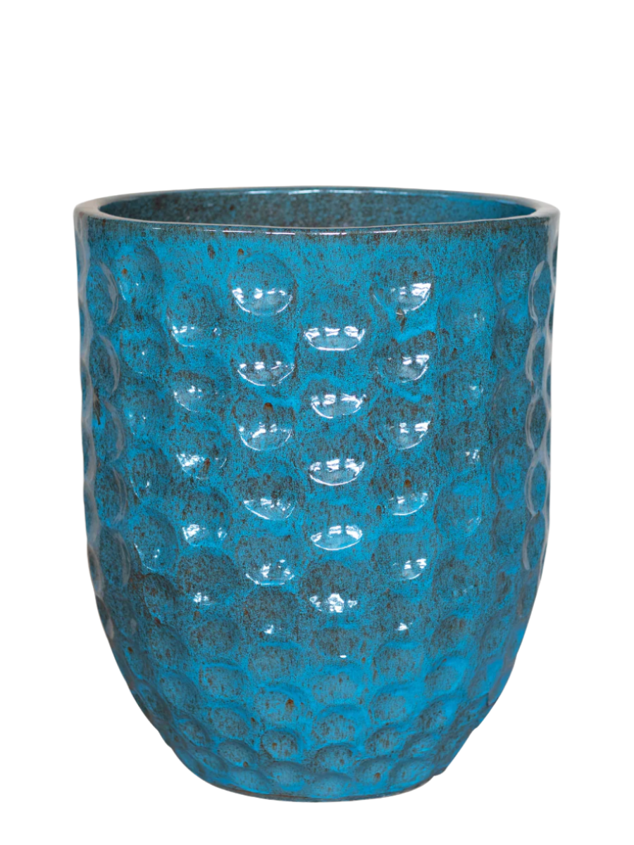 Keramický kvetináč MEROVEE - Oceľovo modrá.