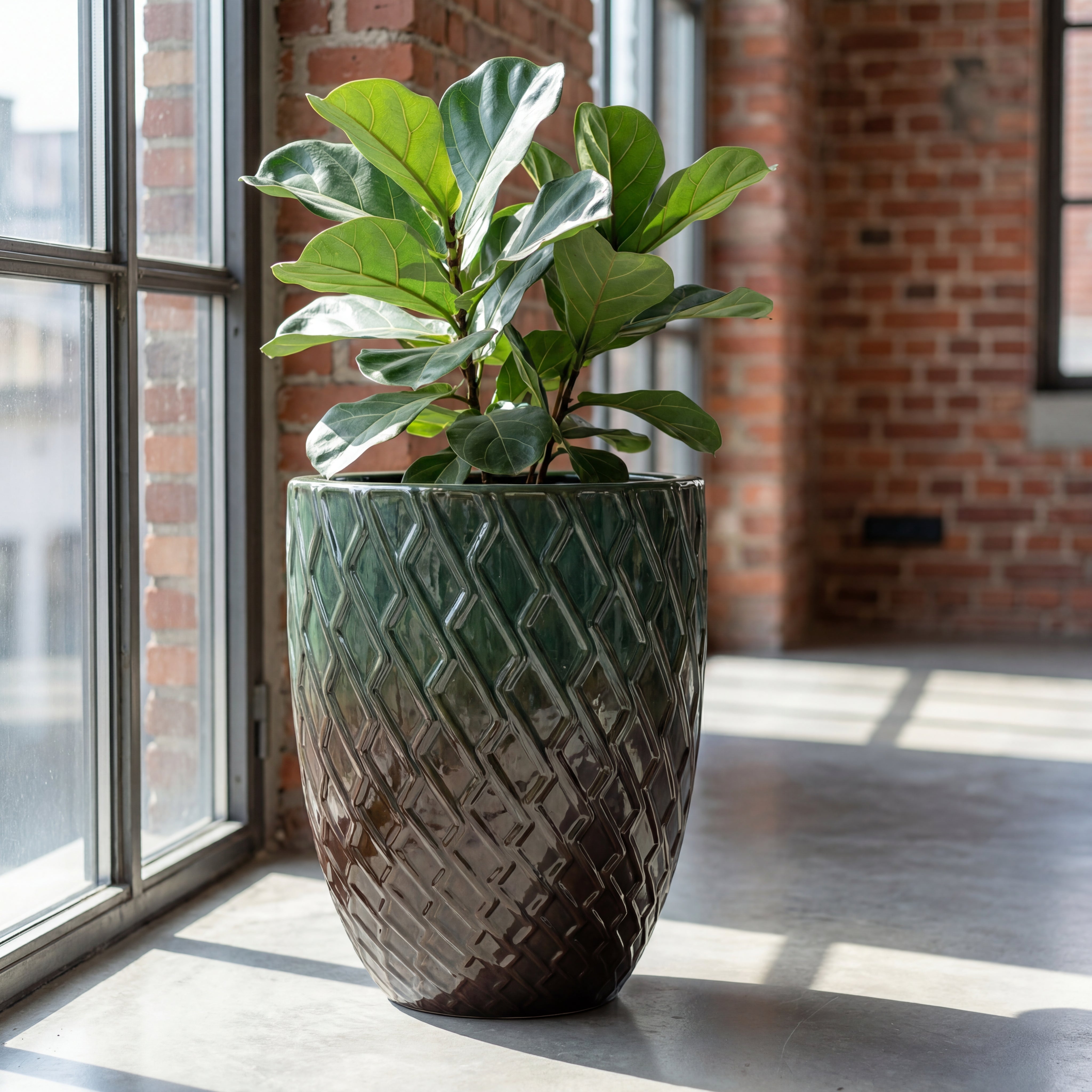 Stylový keramický květináč ZEUS v interiéru