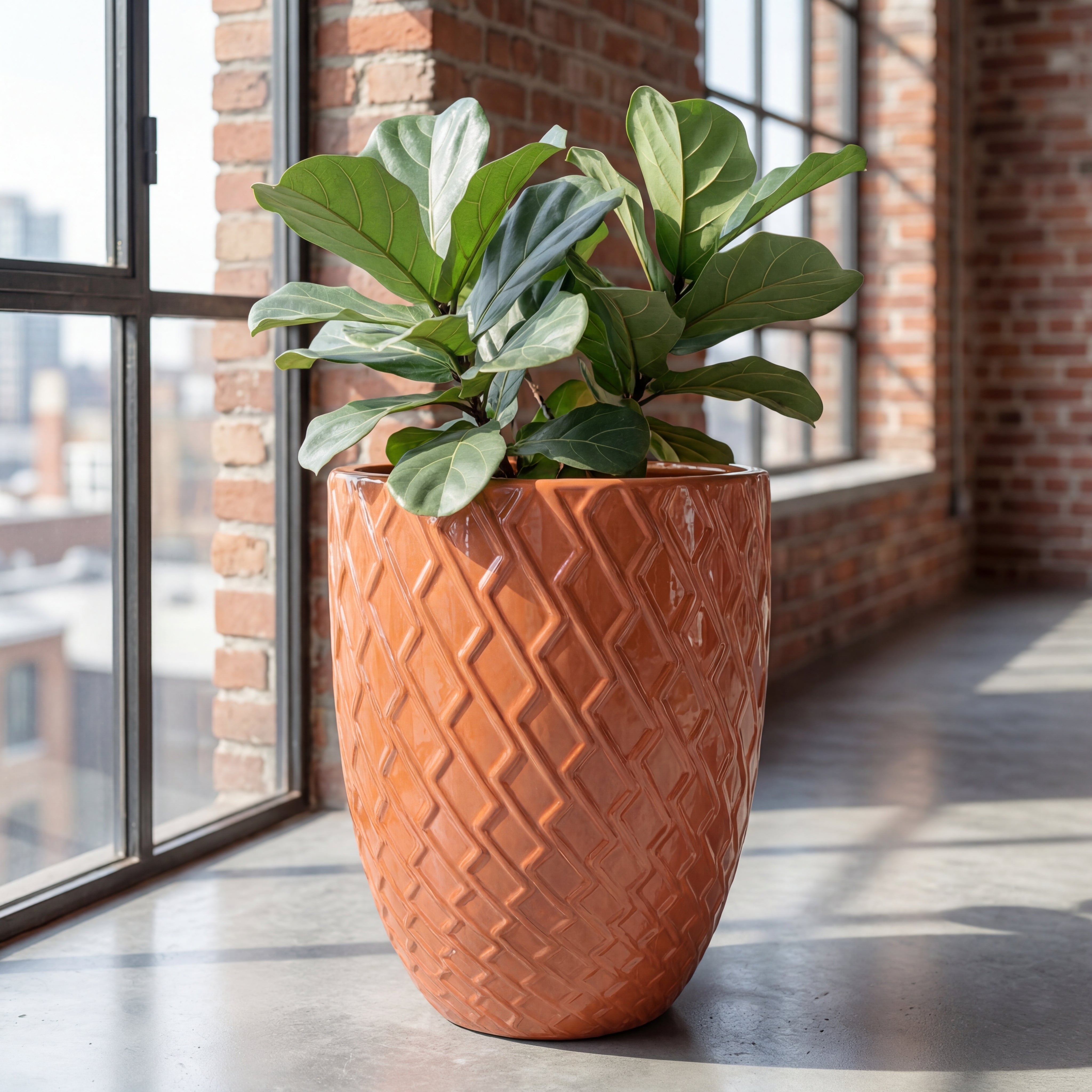 Stylový keramický květináč ZEUS v interiéru