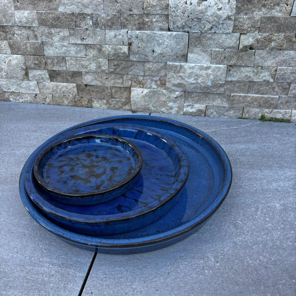 Podmiska pod květináč - Anticky modrá