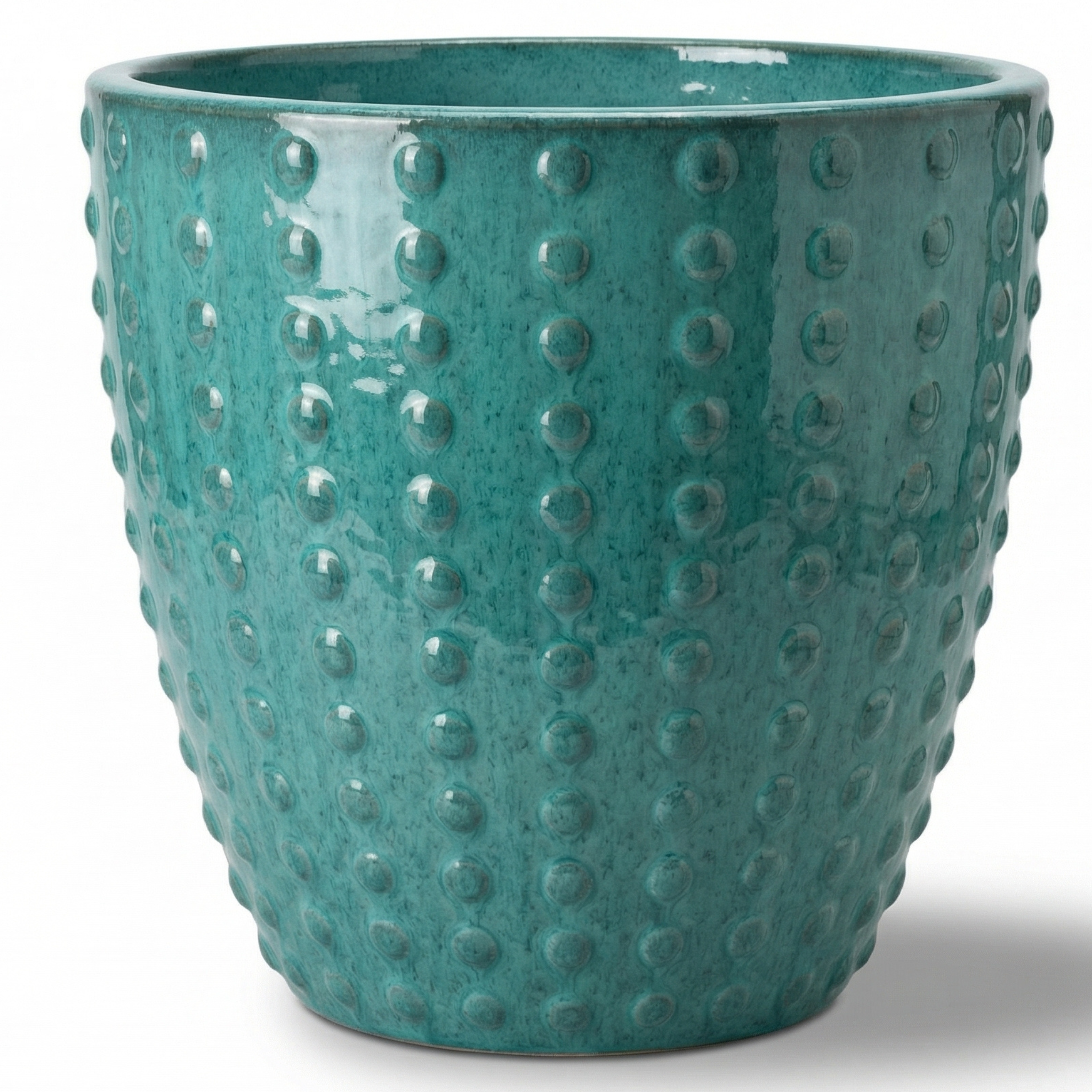 Ručně vyráběný tyrkysový keramický květináč Attila z glazurované terakoty