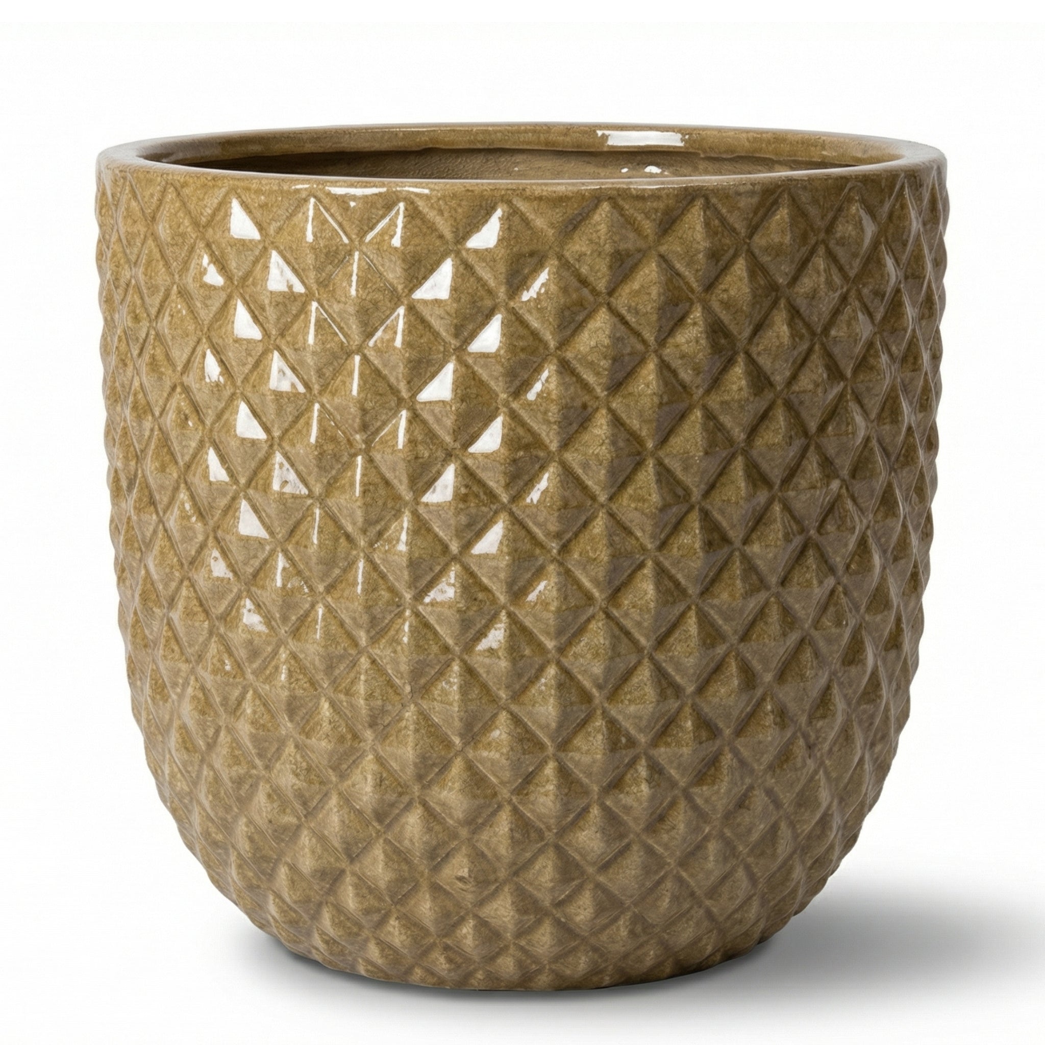 Keramický kvetináč Mars Brúsený bronz - ručne vyrábaný glazovaný kvetináč z terakoty