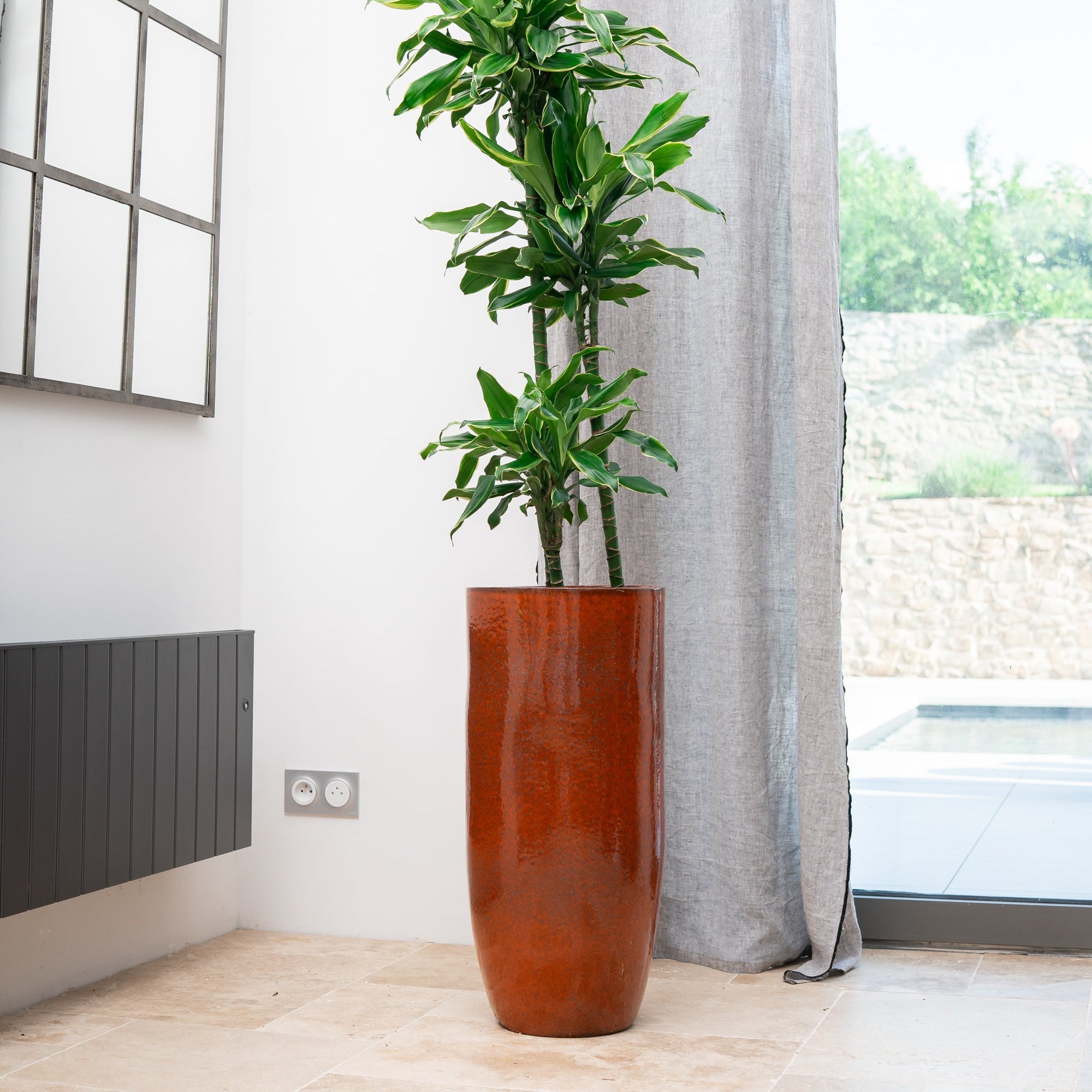 Keramicky kvetináč Athena - Jesenná oranžová