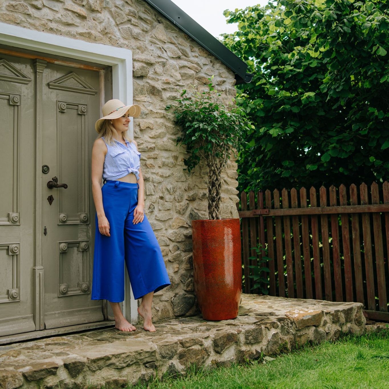 Keramicky kvetináč Athena - Jesenná oranžová