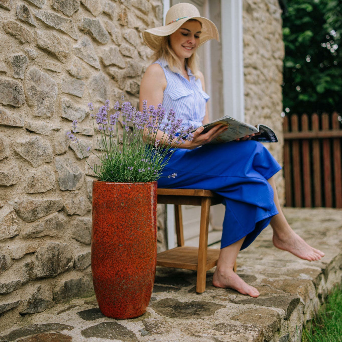 Keramicky kvetináč Athena - Jesenná oranžová