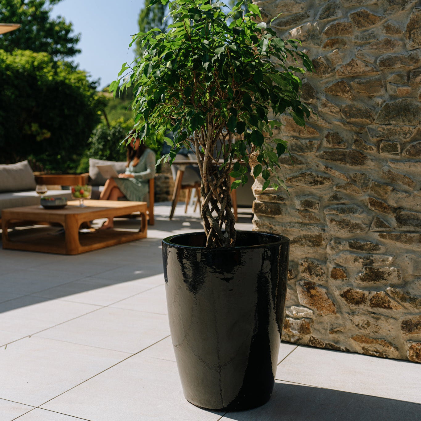 Keramicky kvetináč Mazarin - Čierna