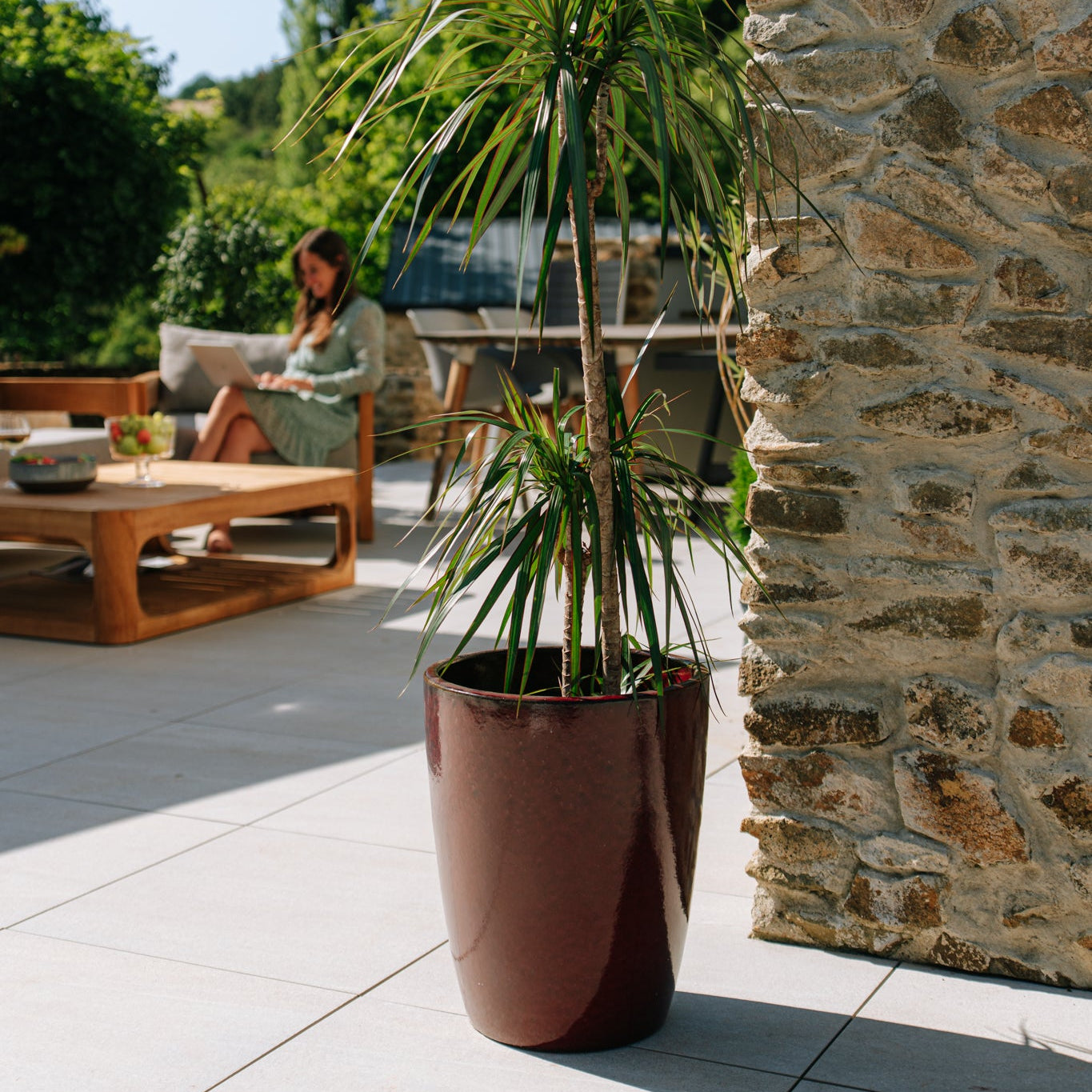 Keramicky kvetináč Mazarin - Tehlovo červená