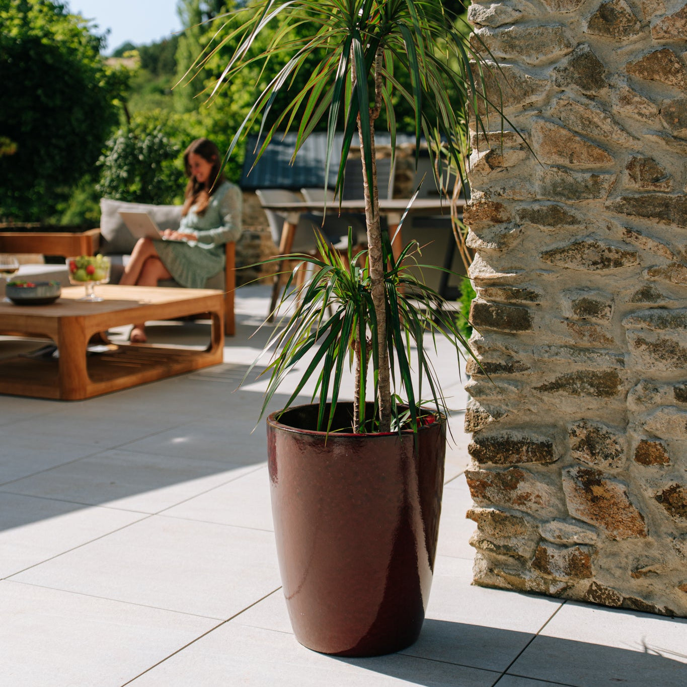 Keramicky kvetináč Mazarin - Tehlovo červená