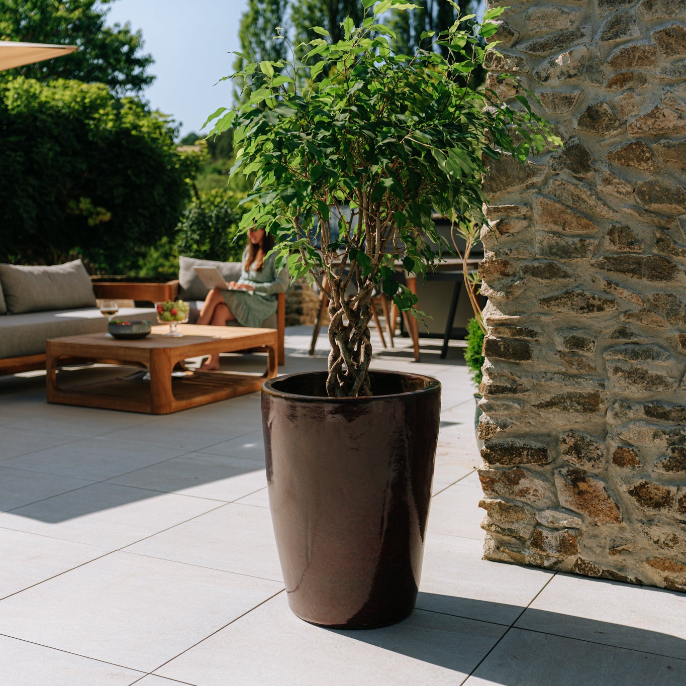 Keramicky kvetináč Mazarin - Tehlovo červená